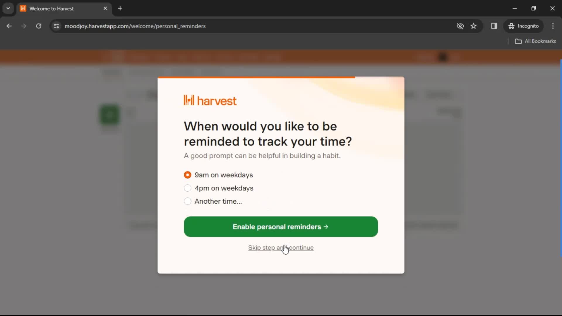 Onboarding screenshot