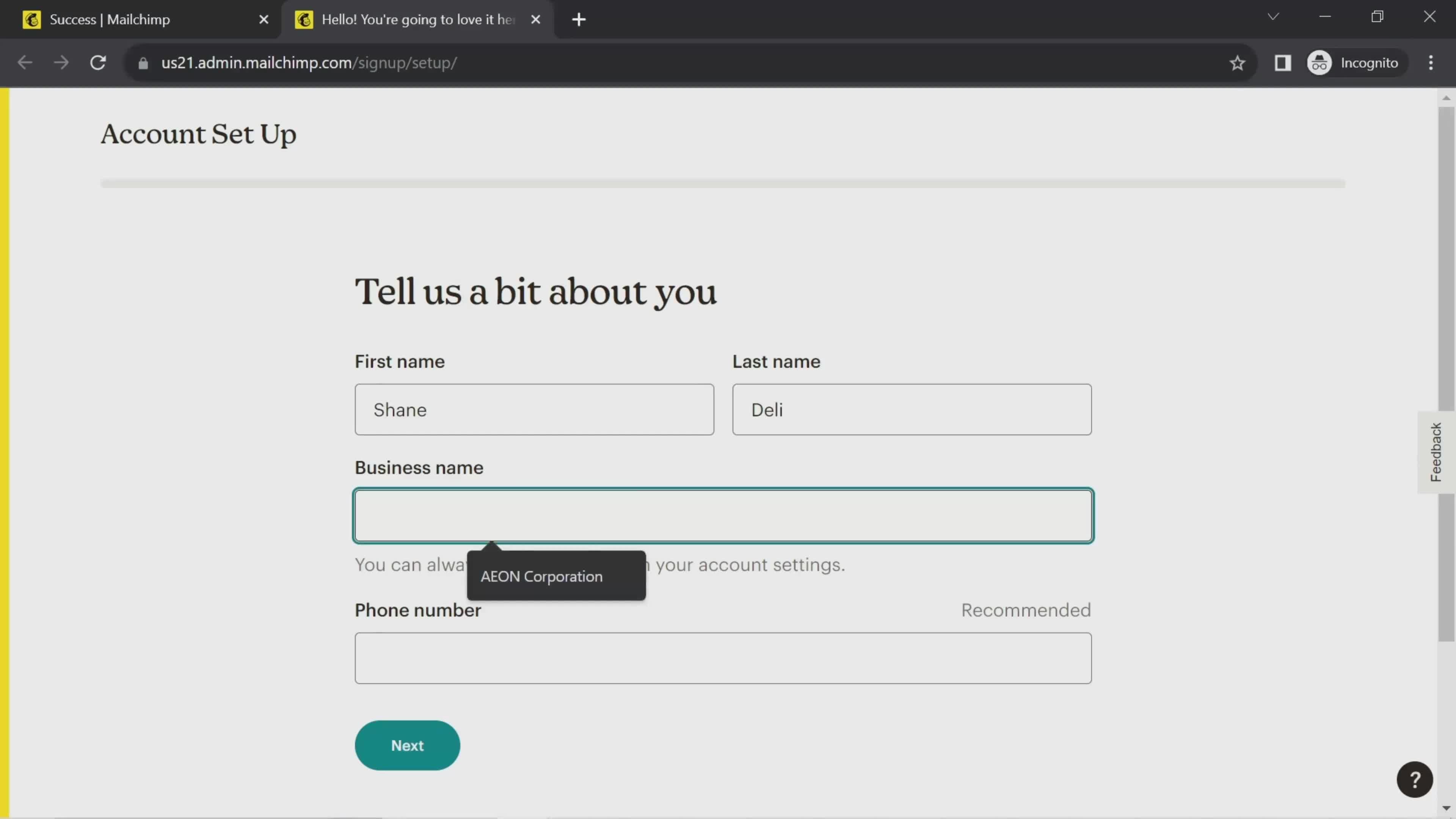 Onboarding screenshot