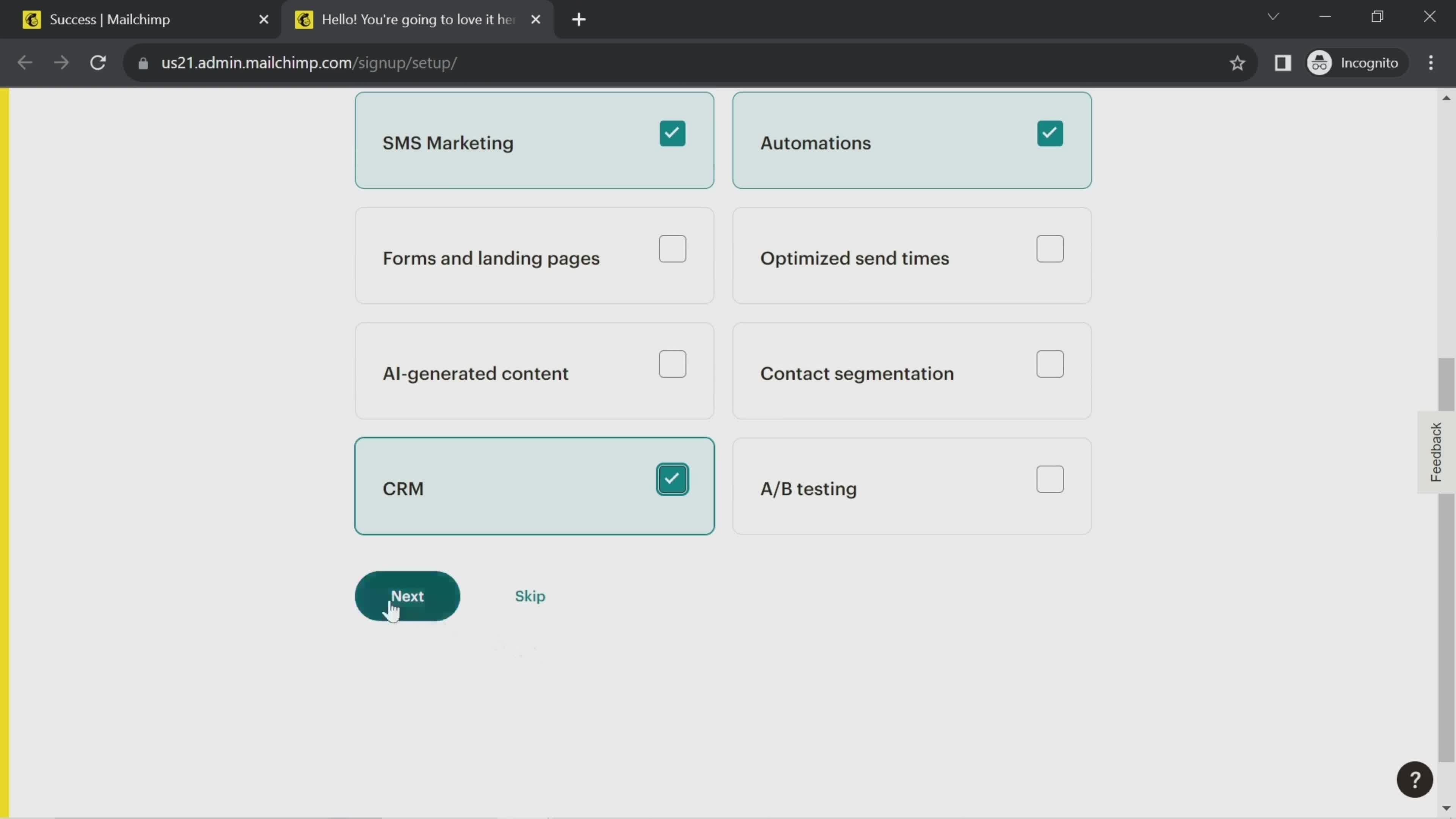 Onboarding screenshot