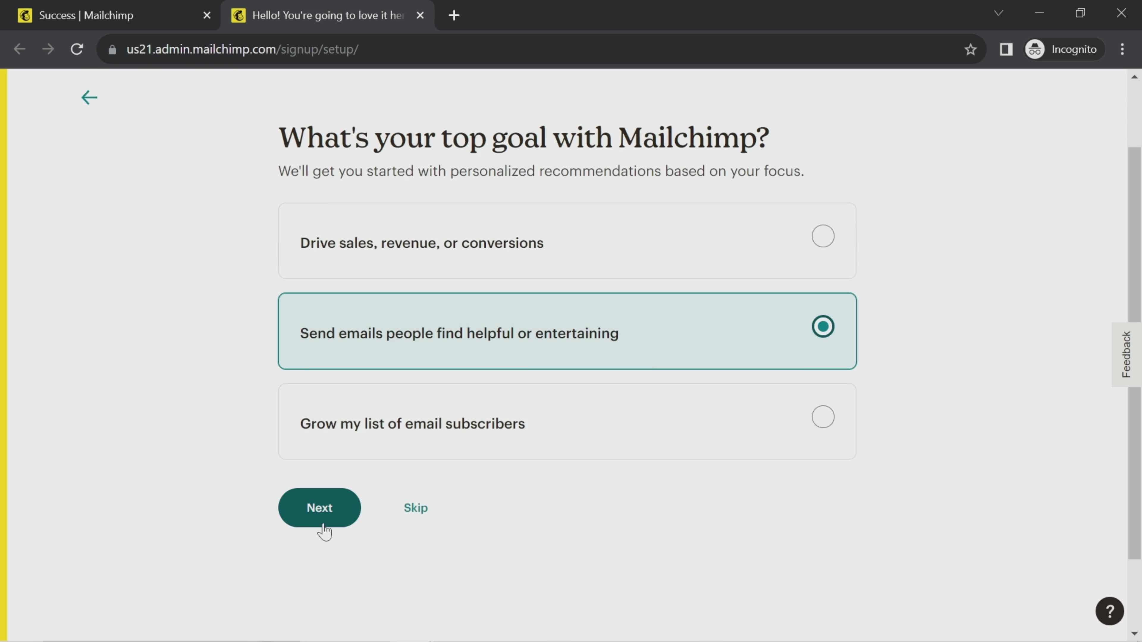 Onboarding screenshot