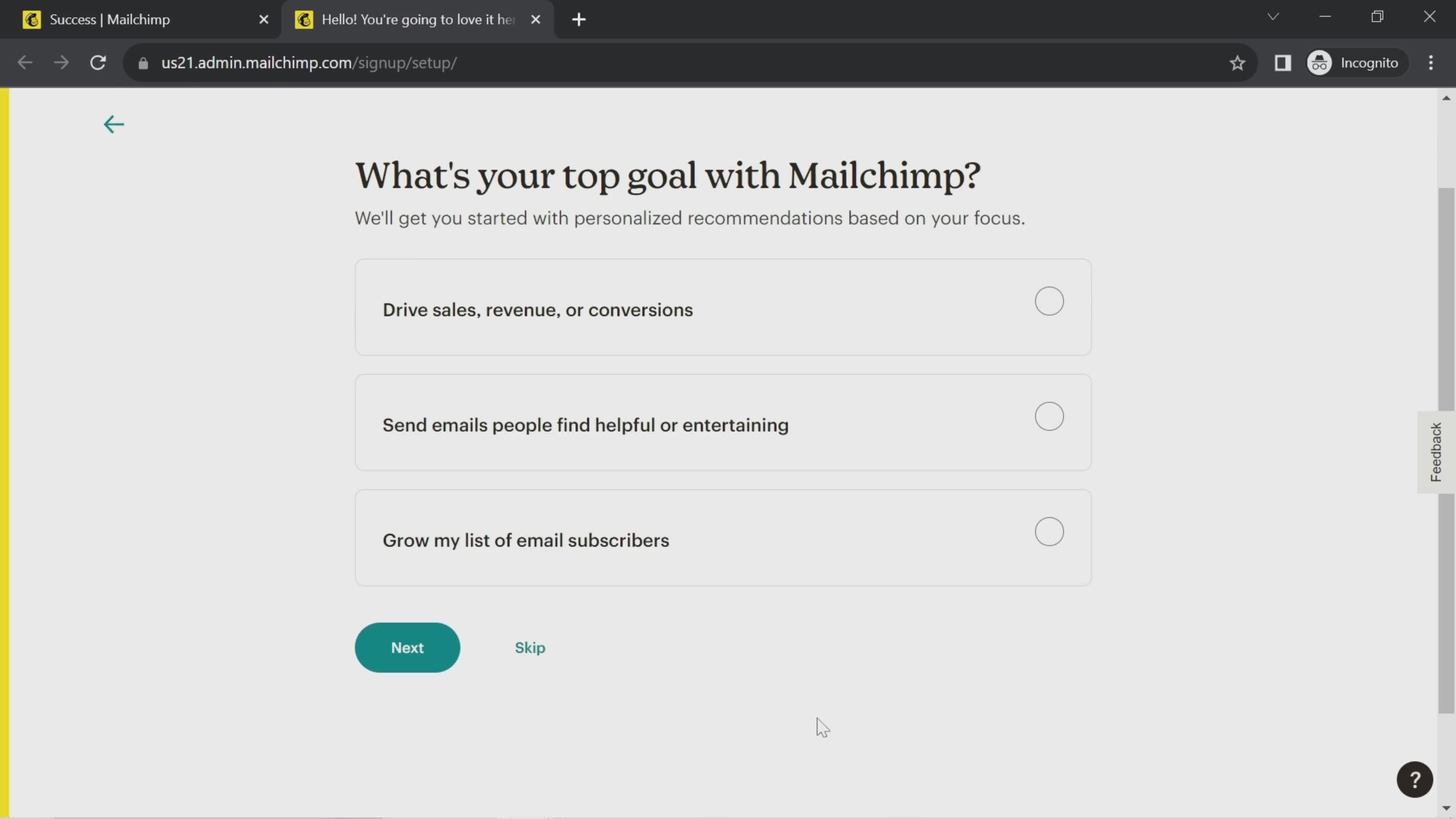 Onboarding screenshot