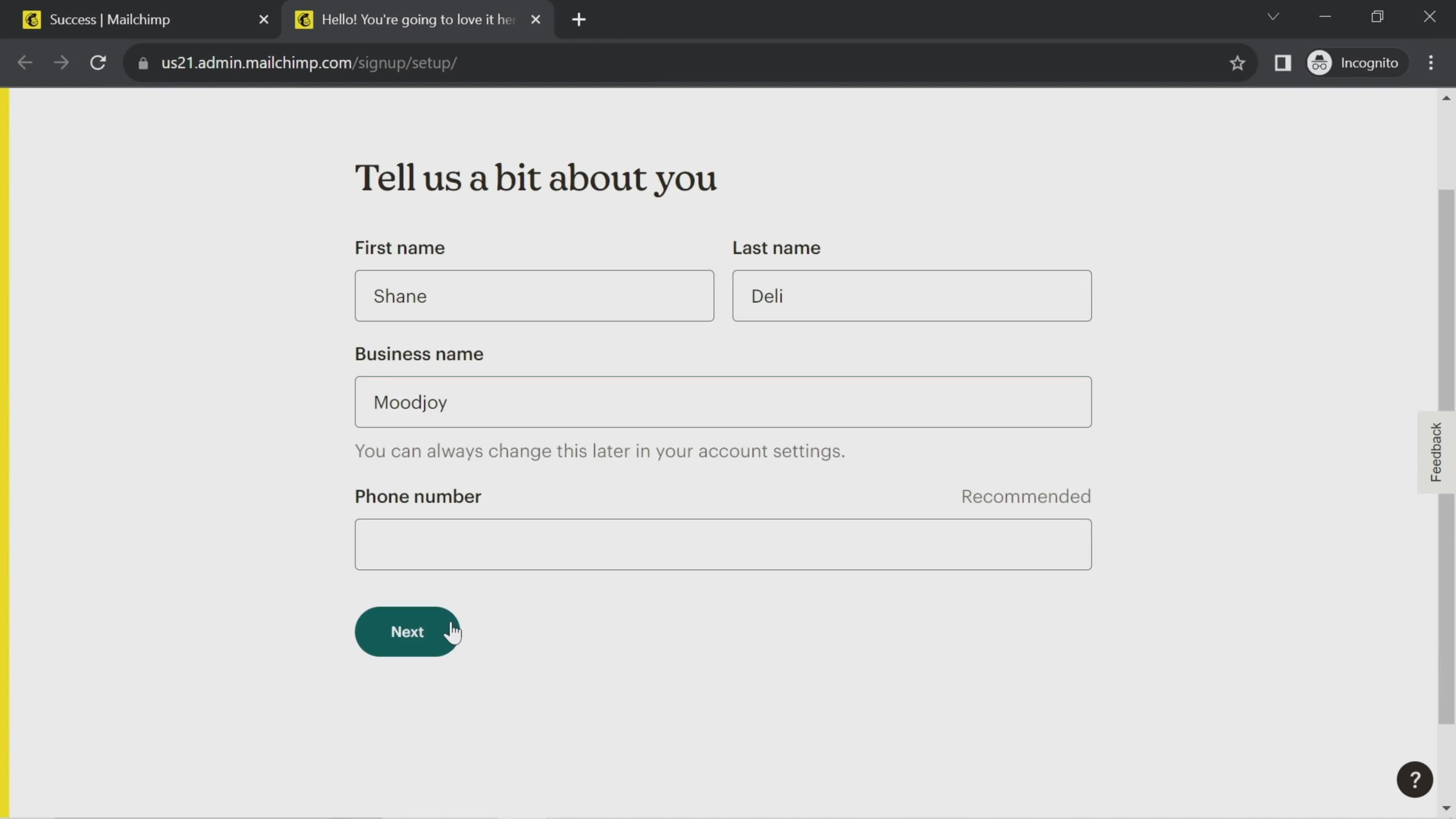 Onboarding screenshot