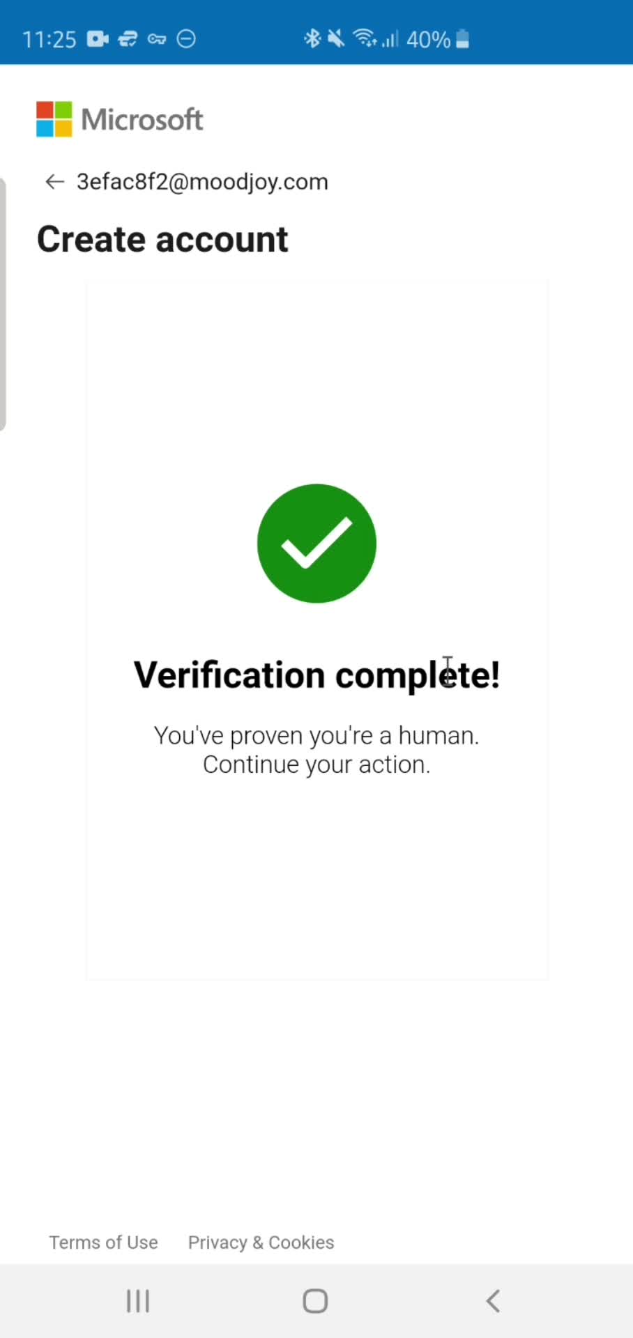 Microsoft Copilot verification complete screenshot
