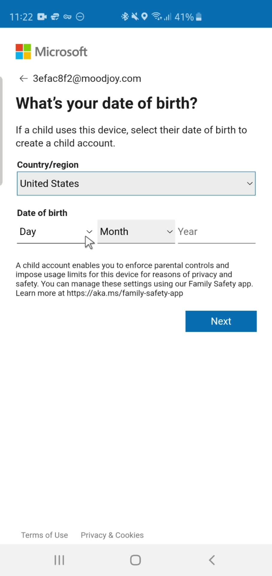 Microsoft Copilot enter birthday screenshot