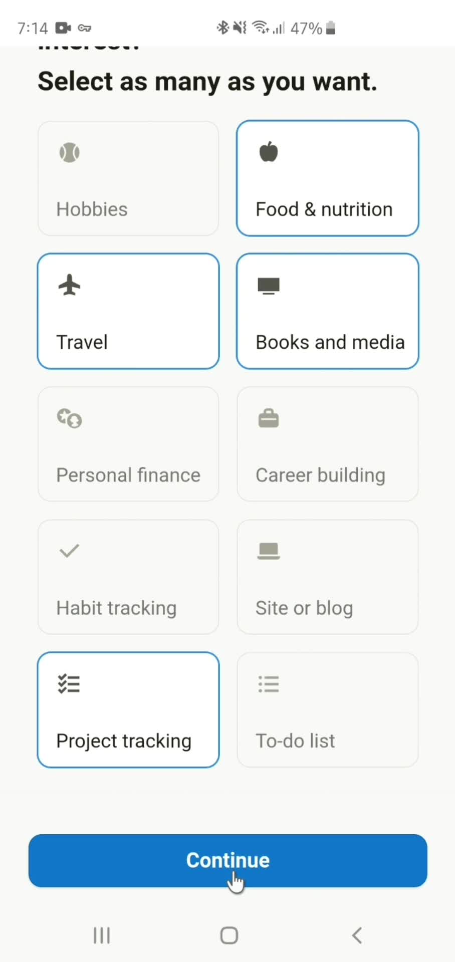 Onboarding screenshot