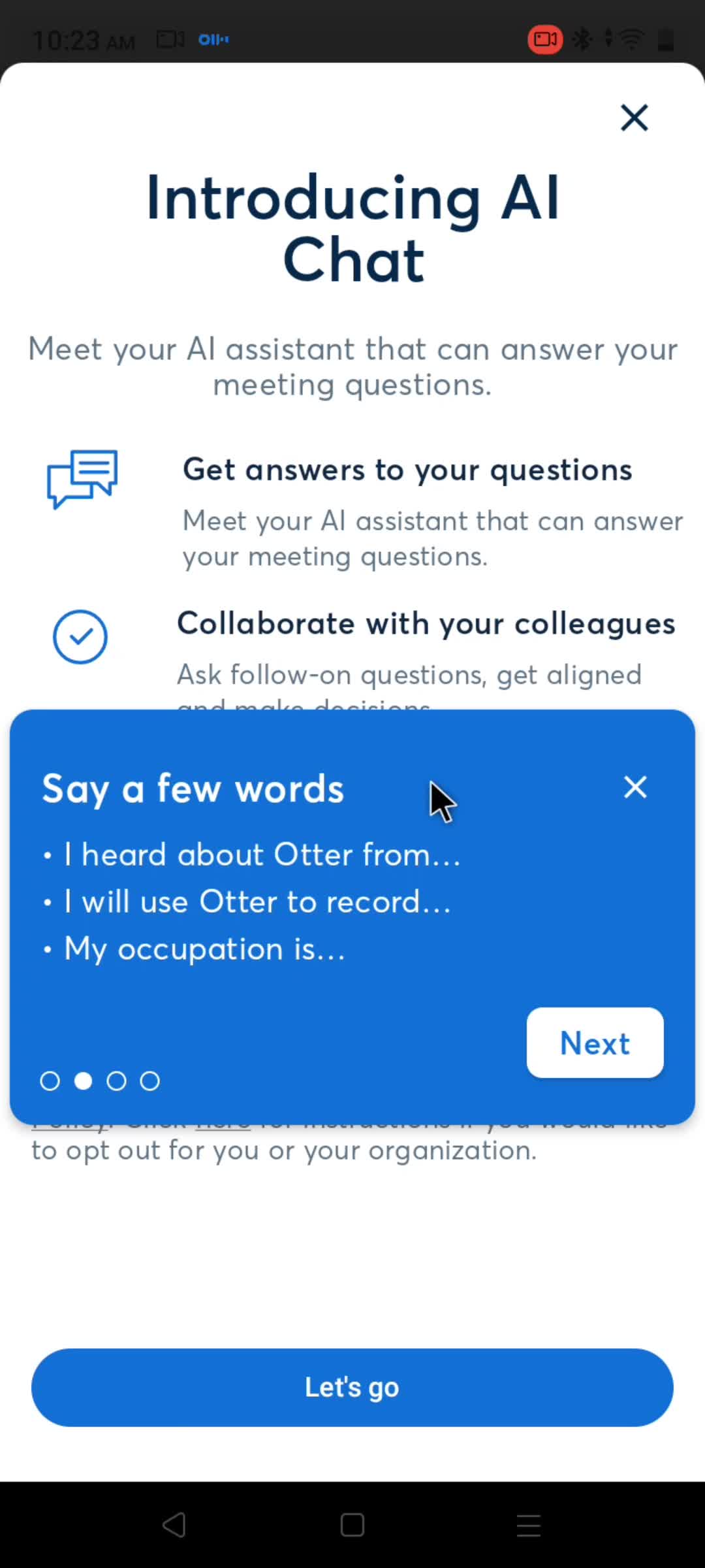 Onboarding screenshot