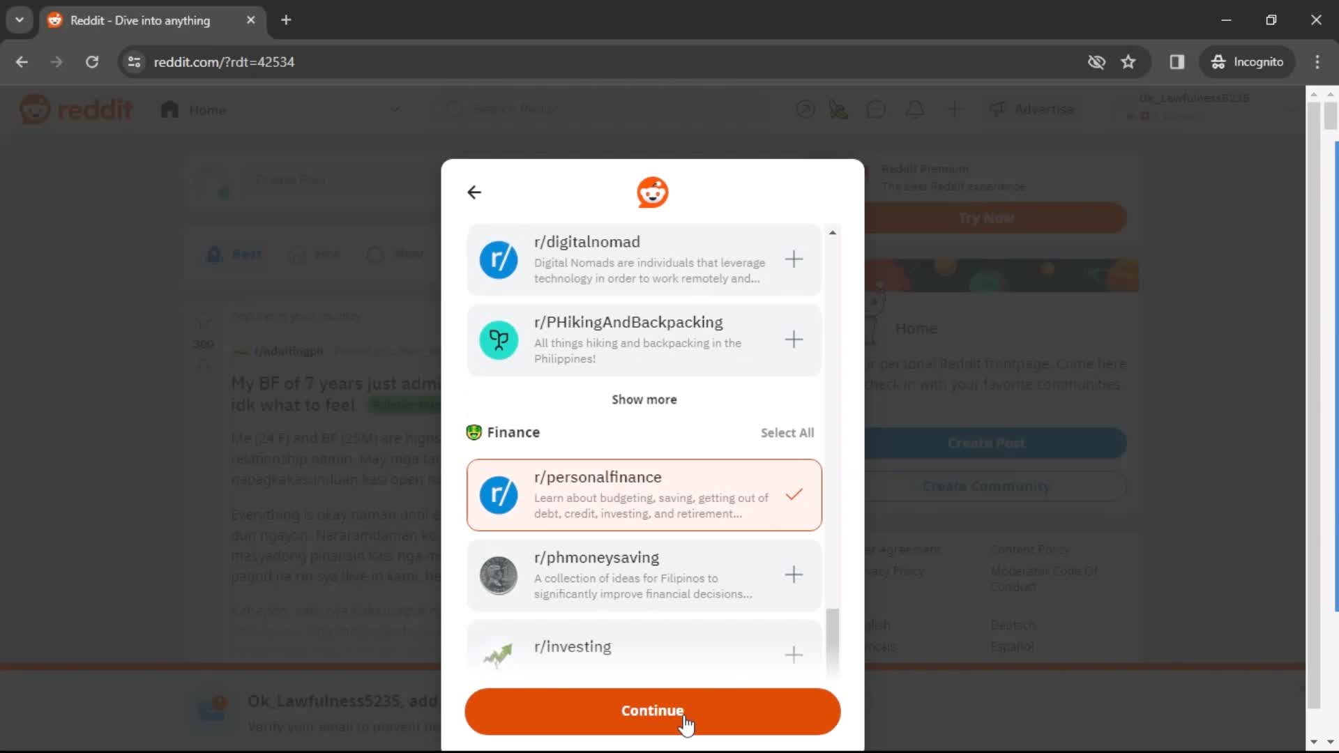 Onboarding screenshot