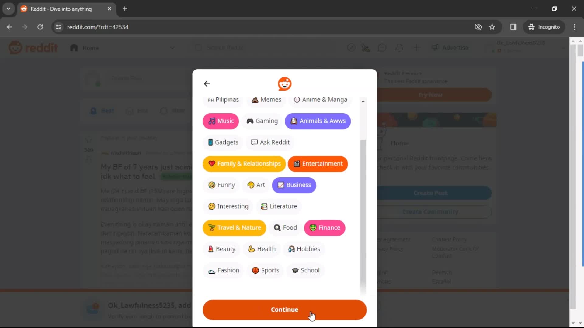 Onboarding screenshot