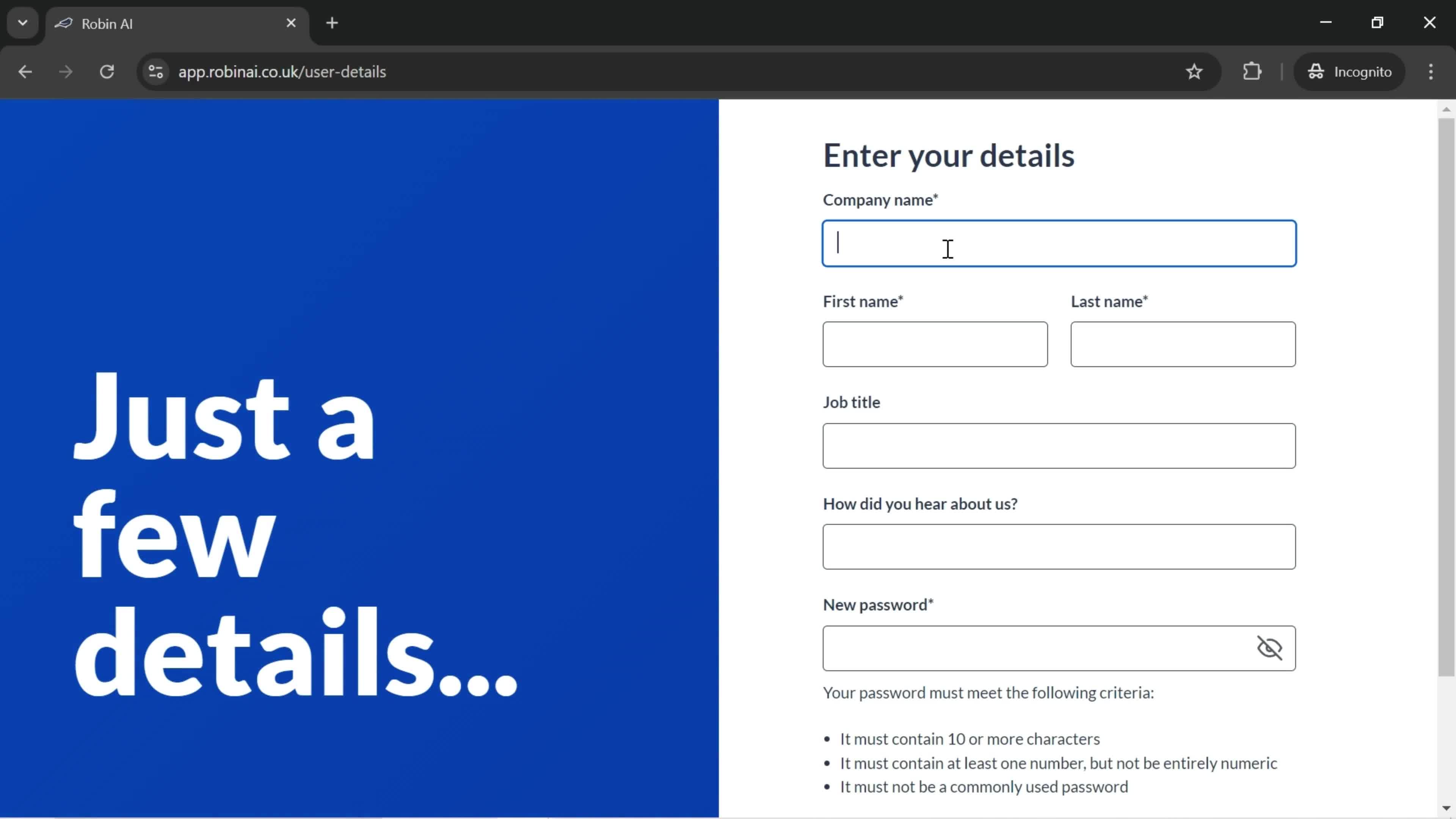 Onboarding screenshot