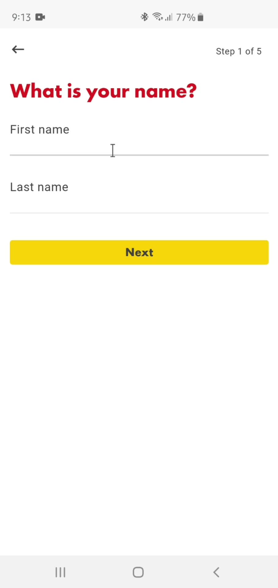 Onboarding screenshot