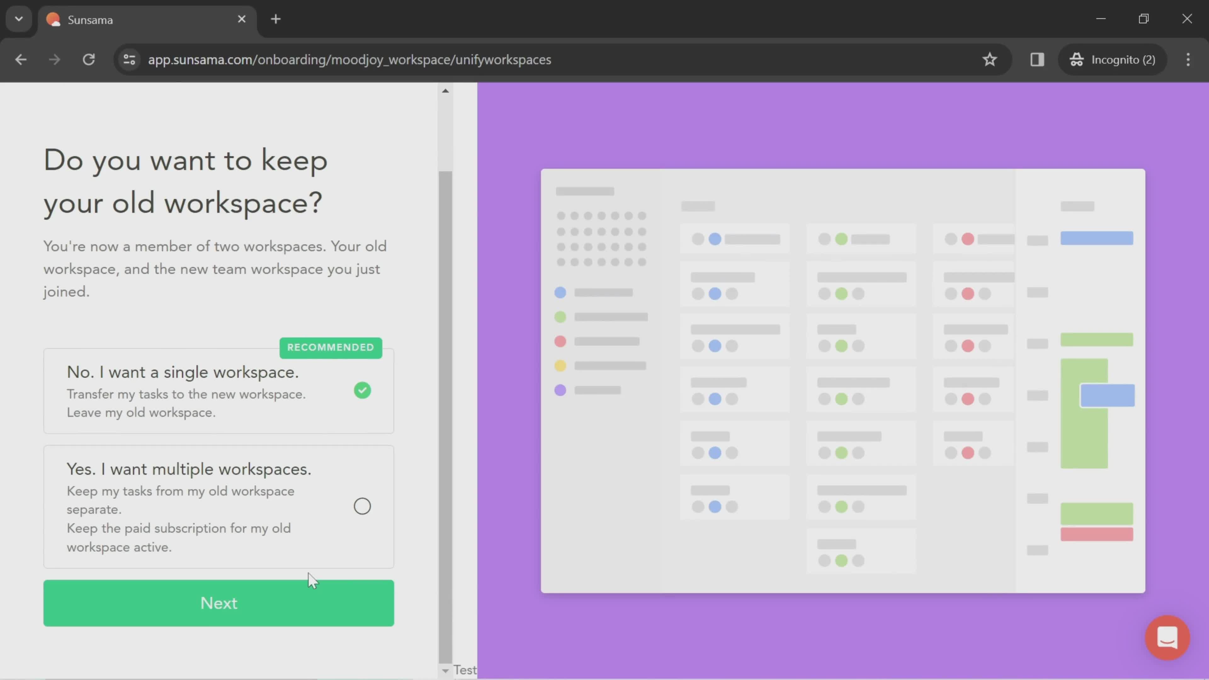 Onboarding screenshot