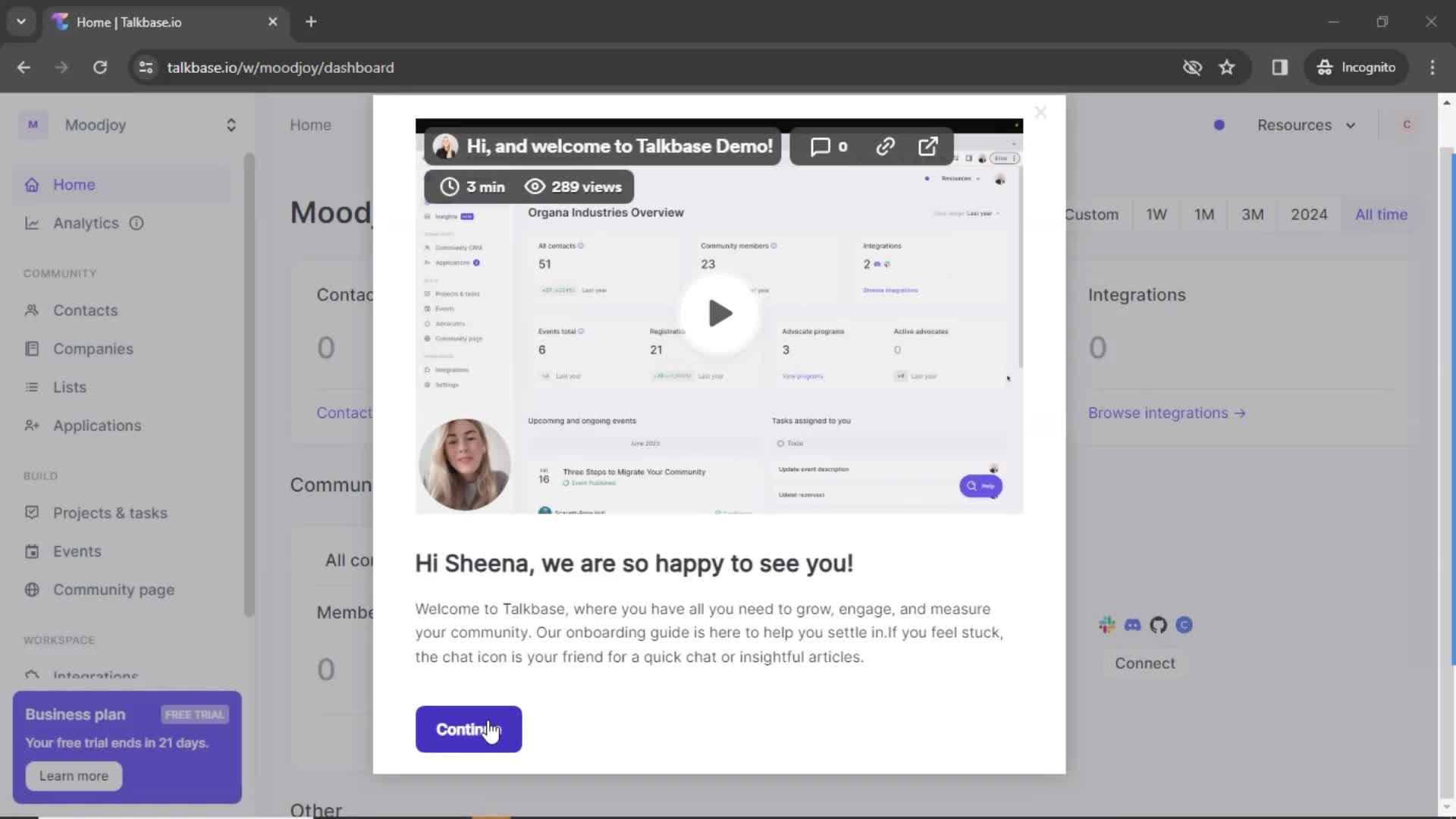 Onboarding on Talkbase video thumbnail