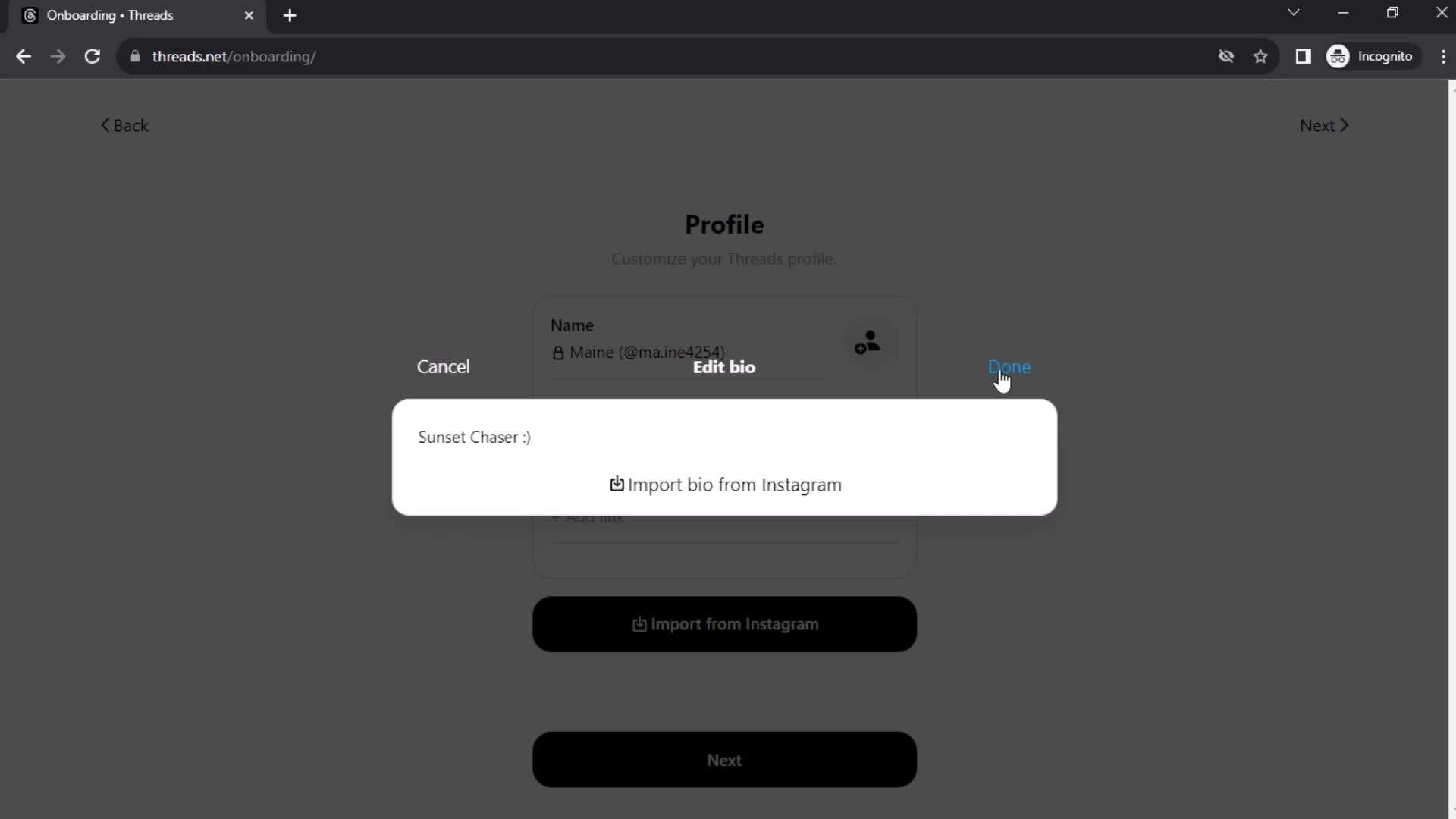 Onboarding screenshot