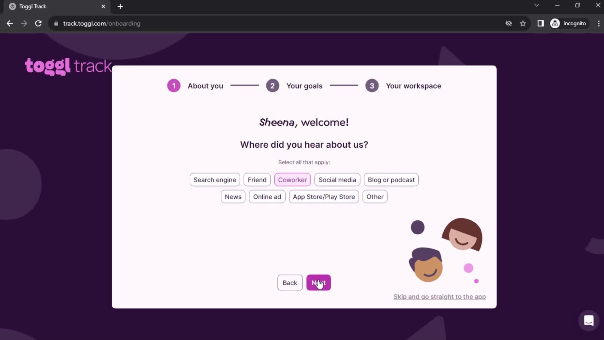 Onboarding screenshot