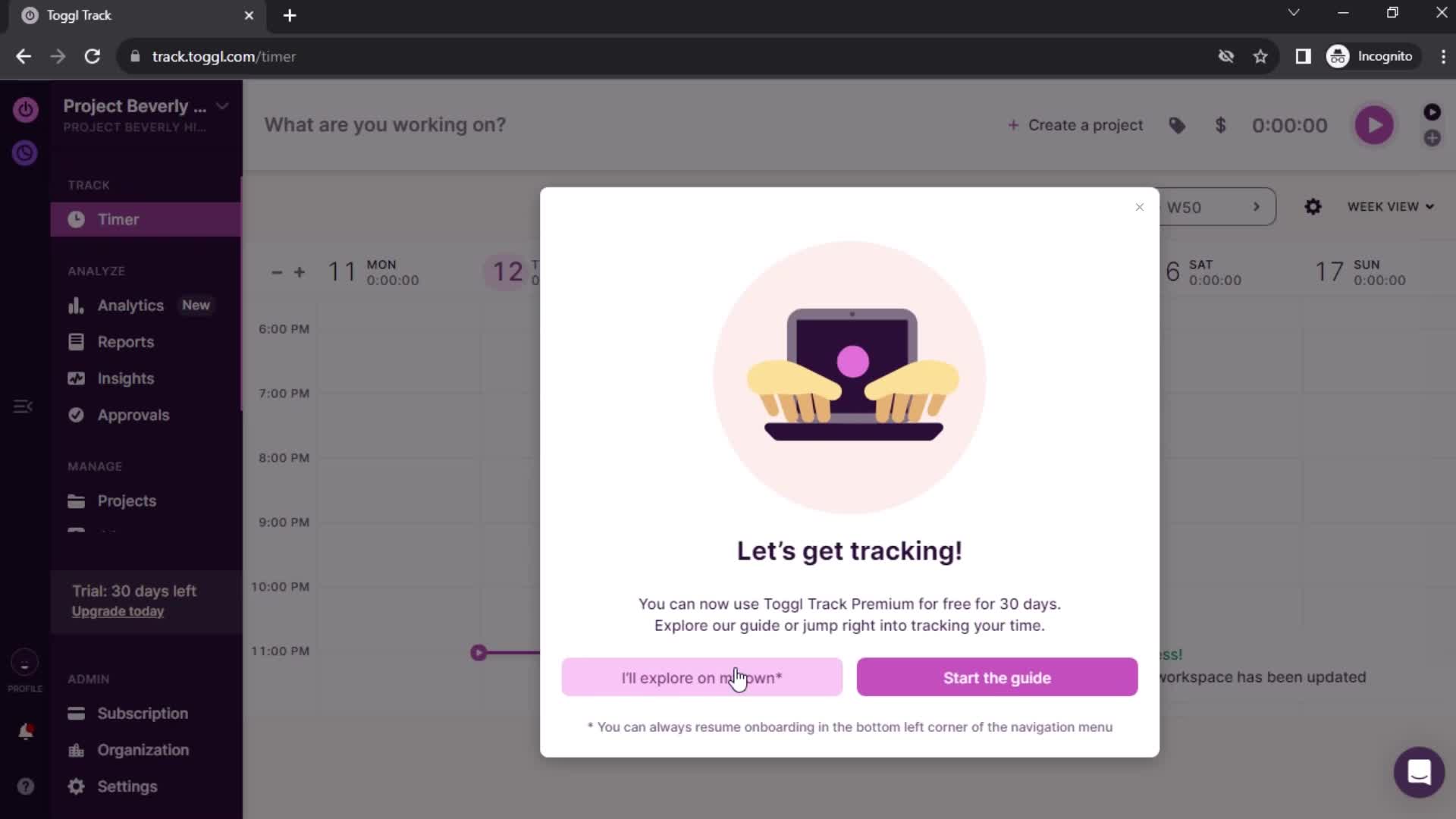 Onboarding screenshot