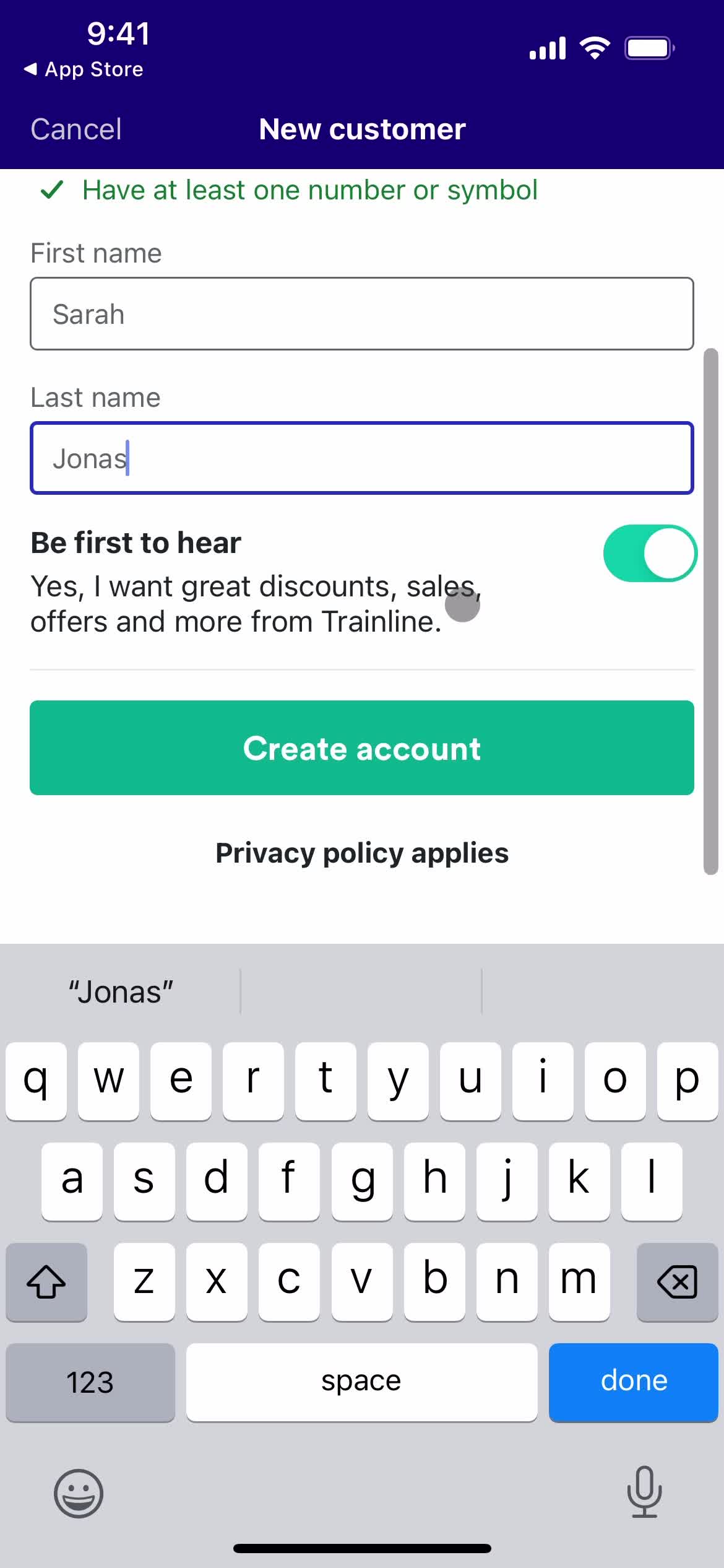 Onboarding screenshot