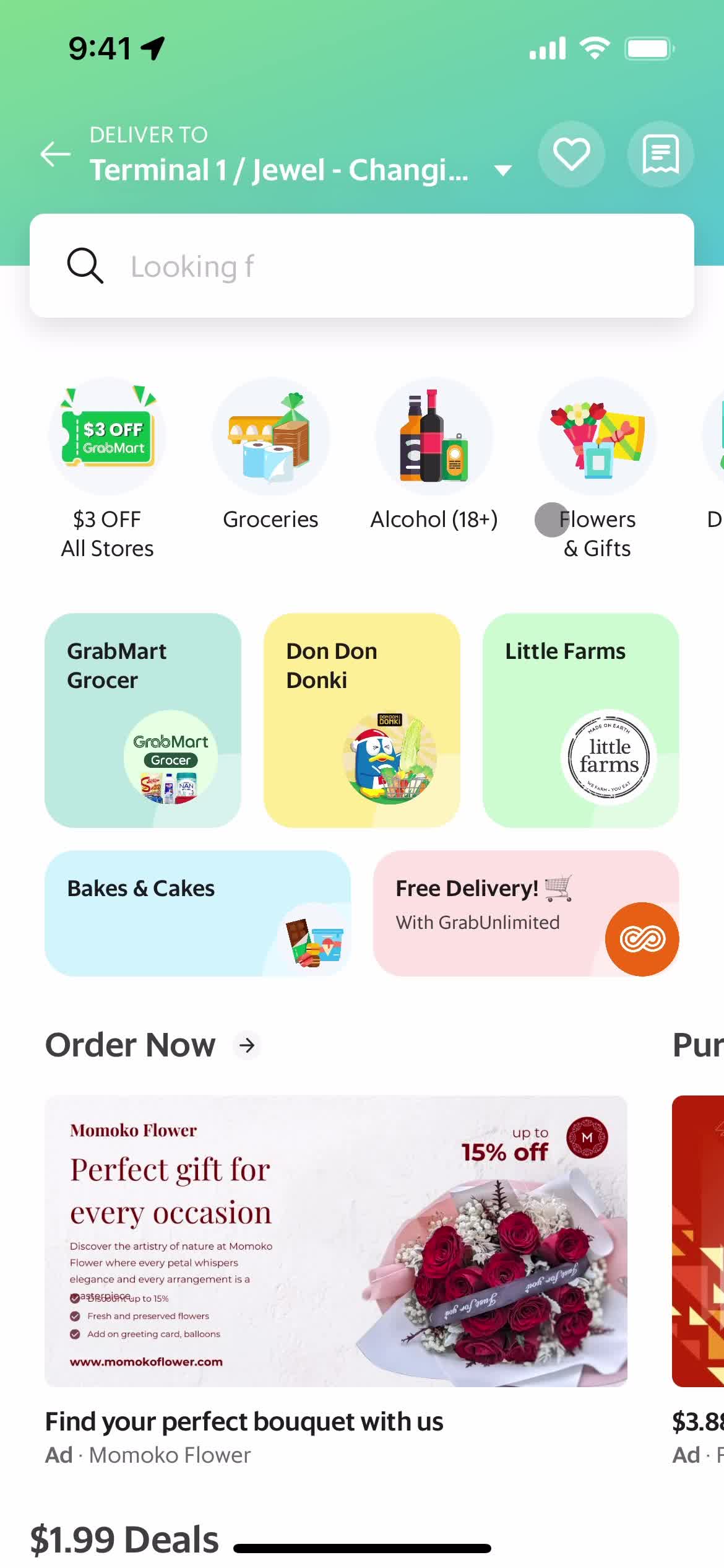 Ordering groceries screenshot