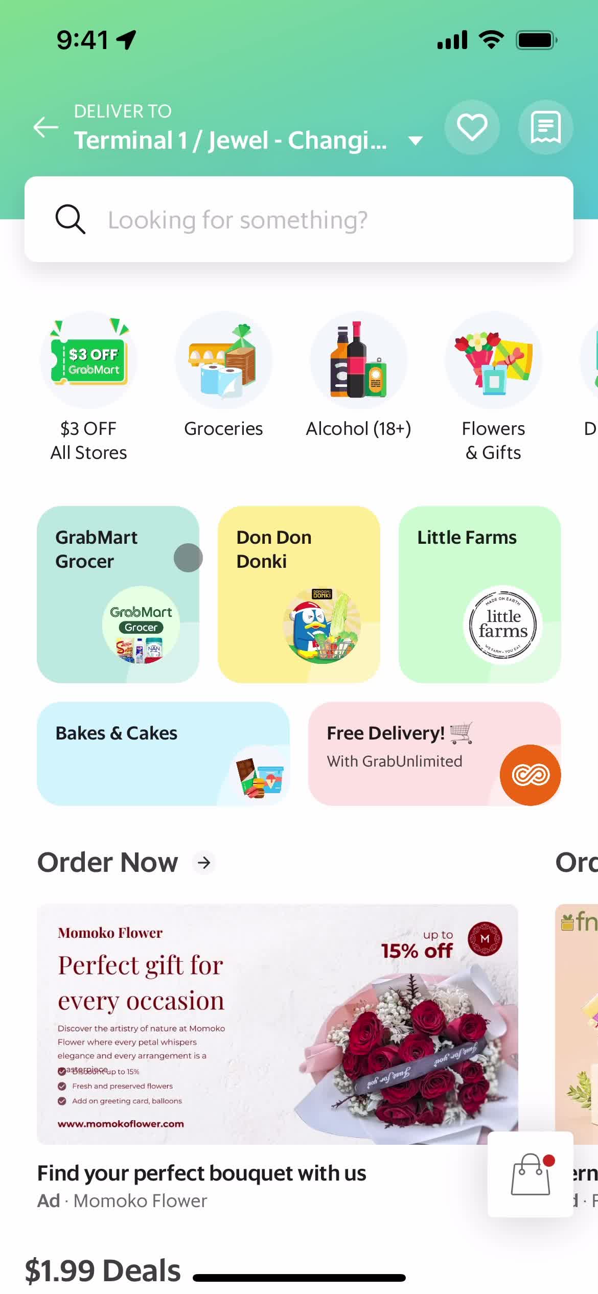 Ordering groceries screenshot