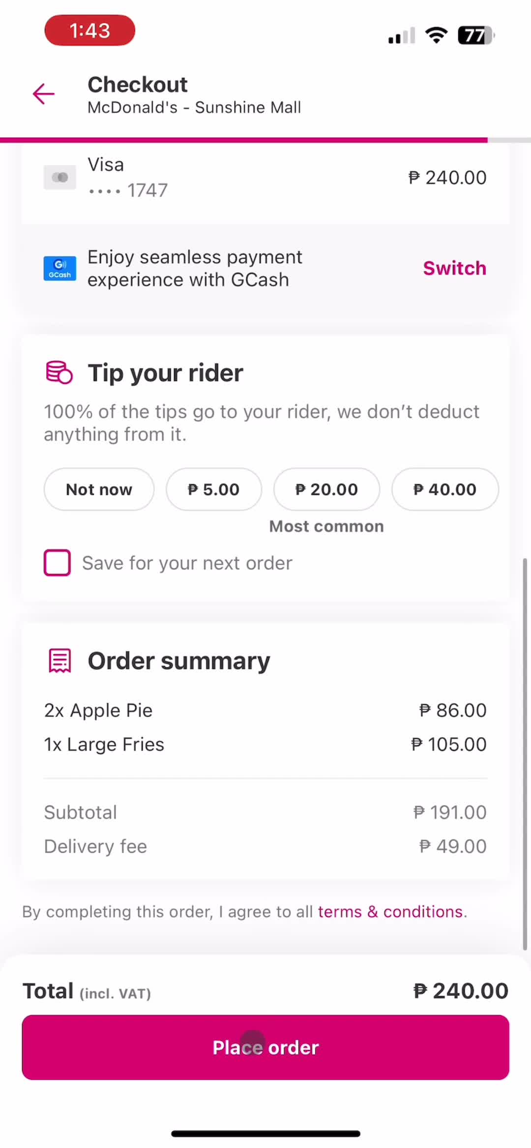 Ordering food on foodpanda video thumbnail