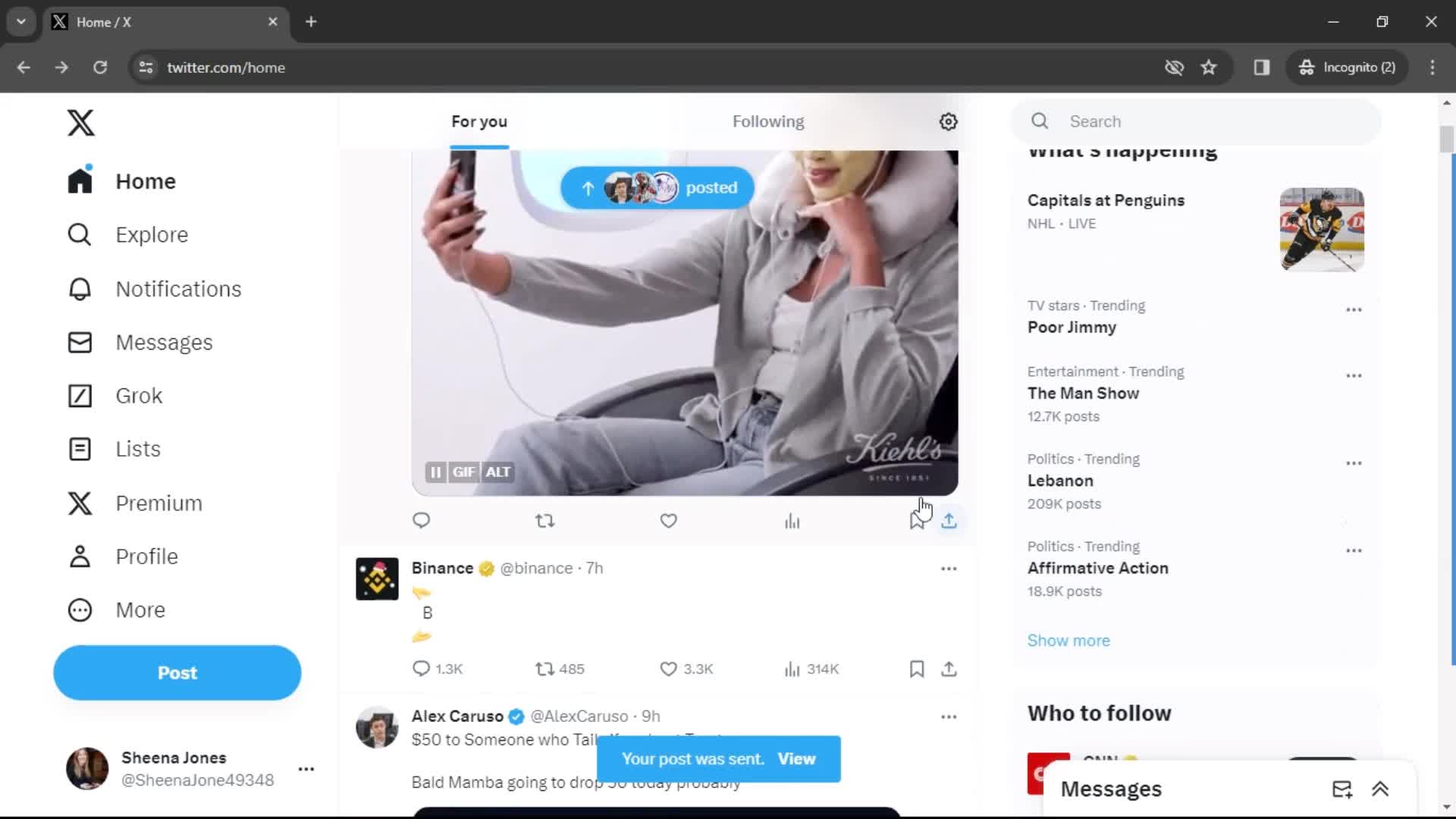 Pinning a post on Twitter video thumbnail