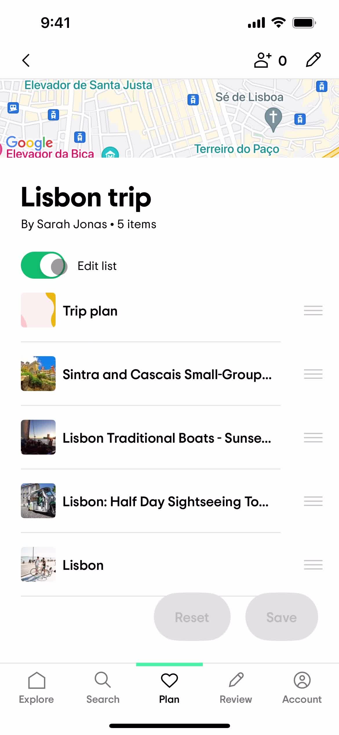 Planning a trip screenshot