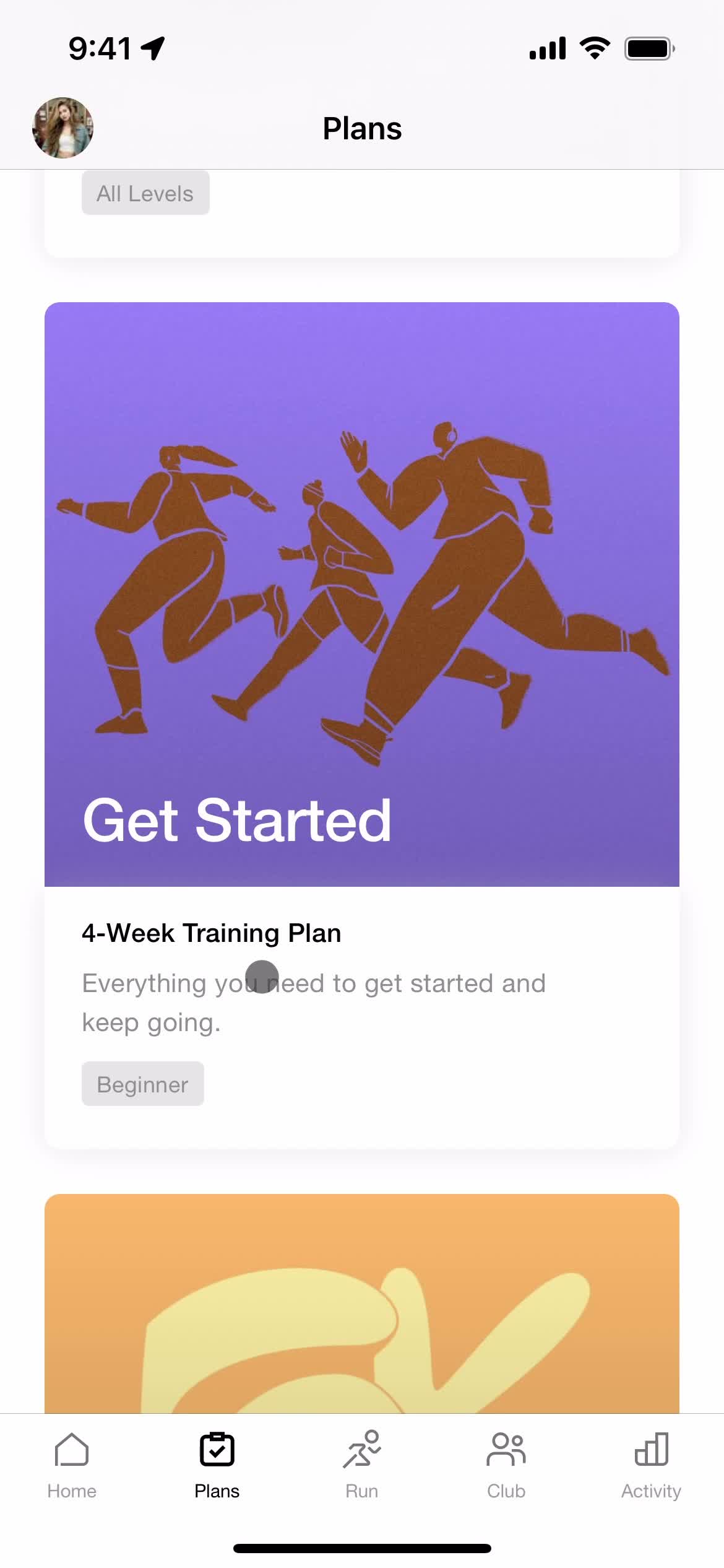 Training plans screenshot