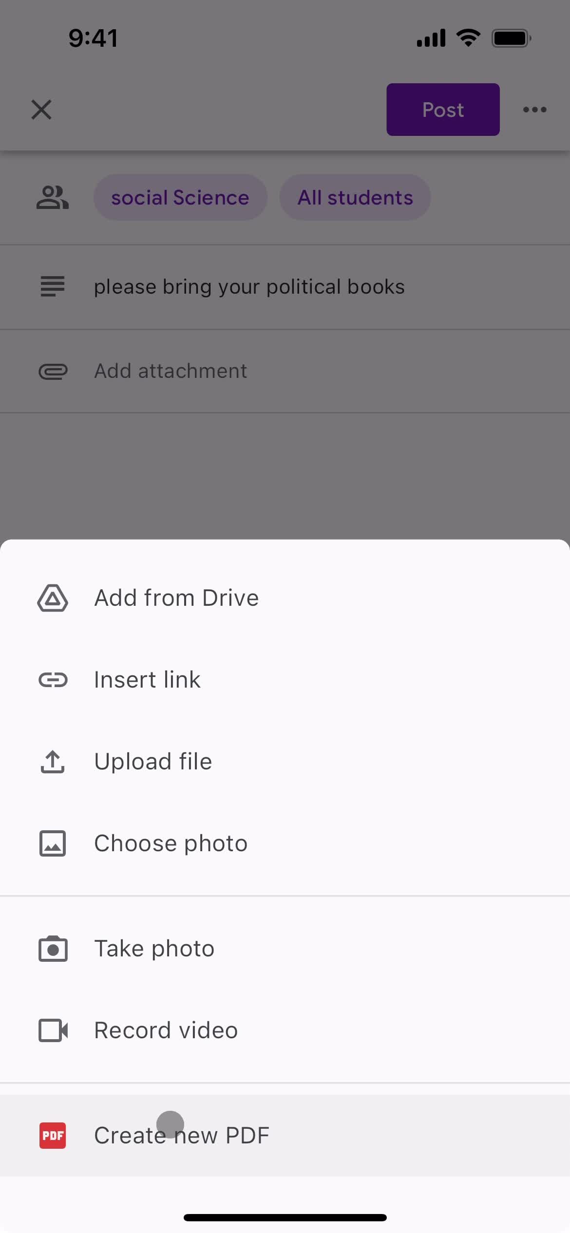 Posting an announcement on Google Classroom video thumbnail