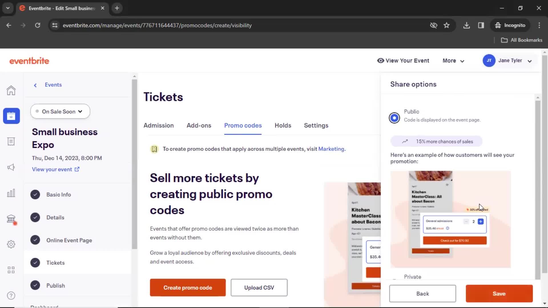 Creating promo codes on Eventbrite video thumbnail