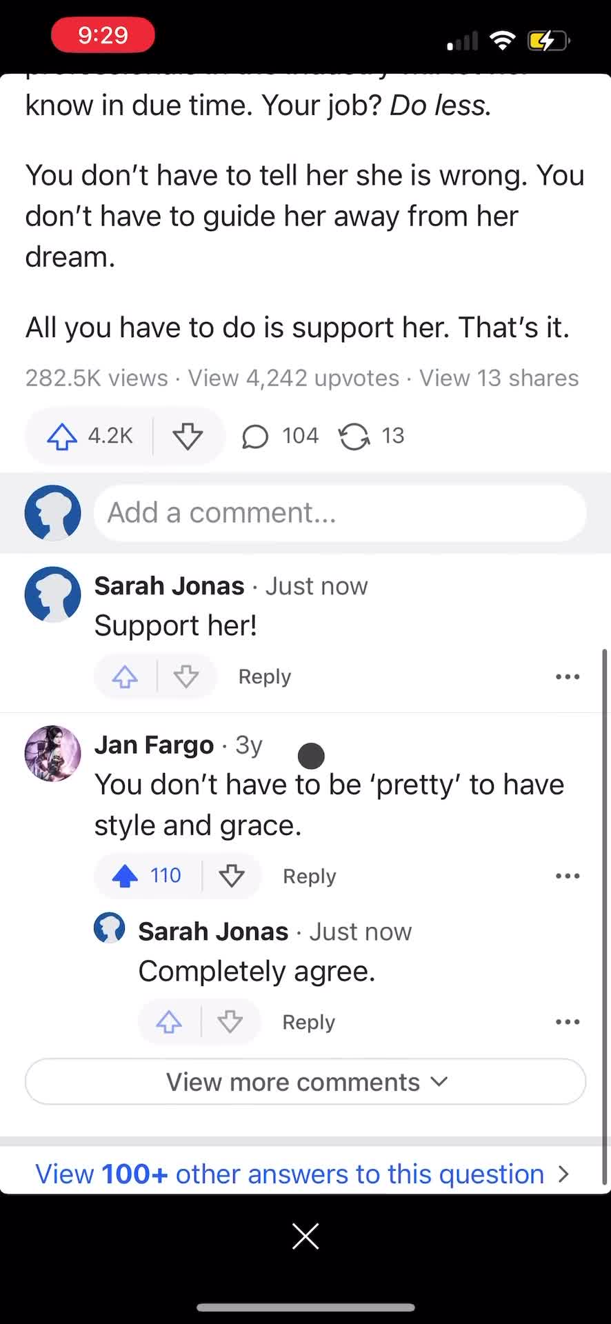 Commenting screenshot