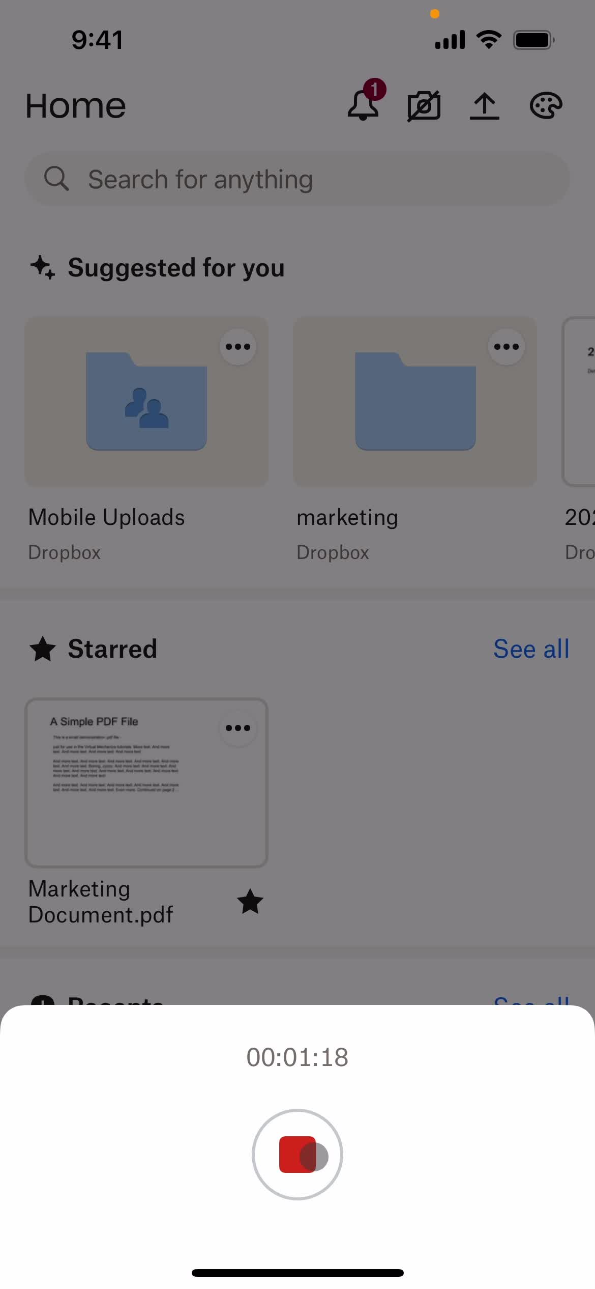 Recording audio on Dropbox video thumbnail