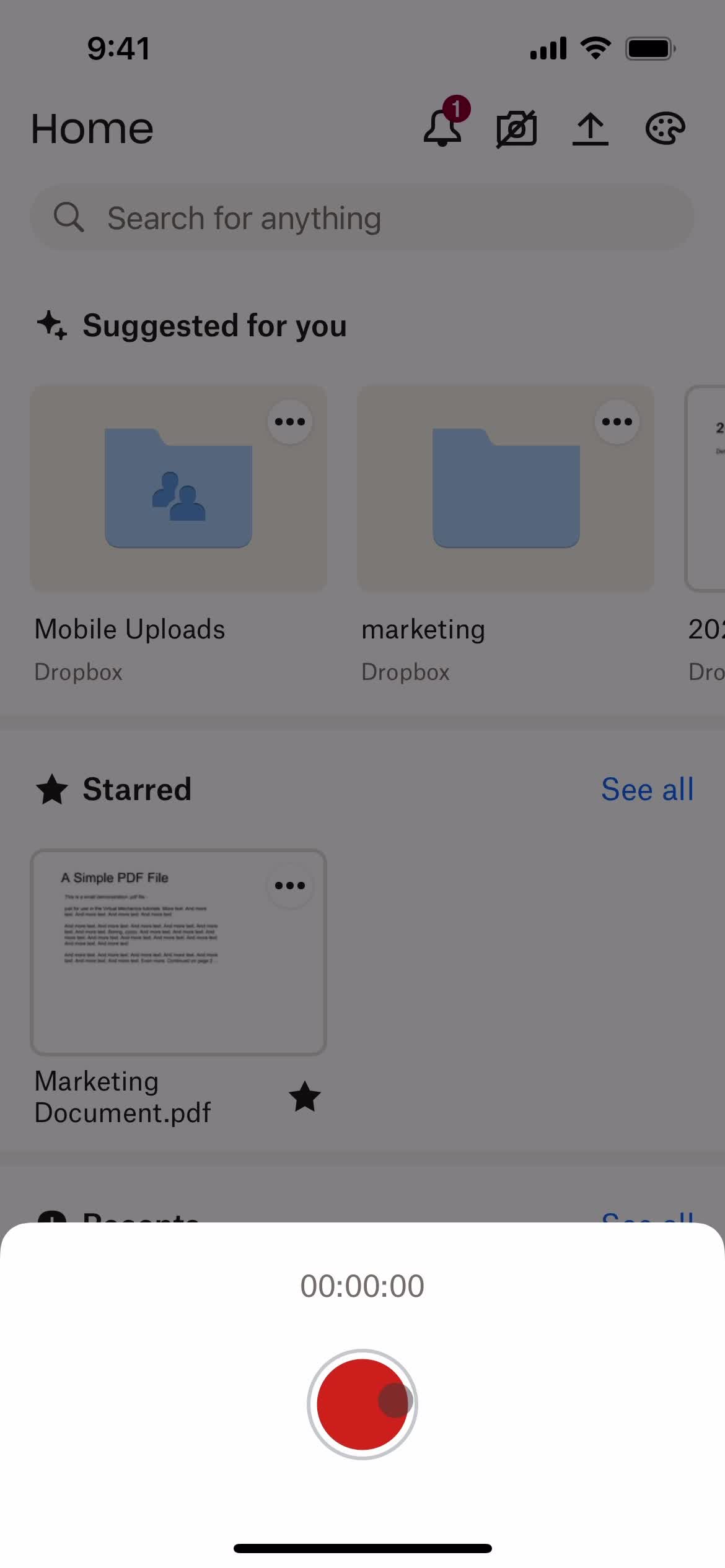 Recording audio on Dropbox video thumbnail