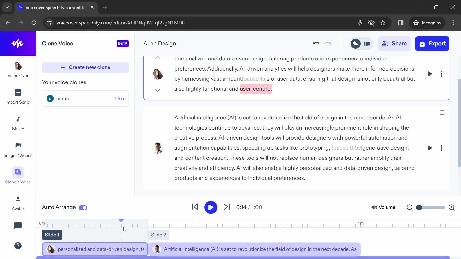 Recording audio on Speechify video thumbnail