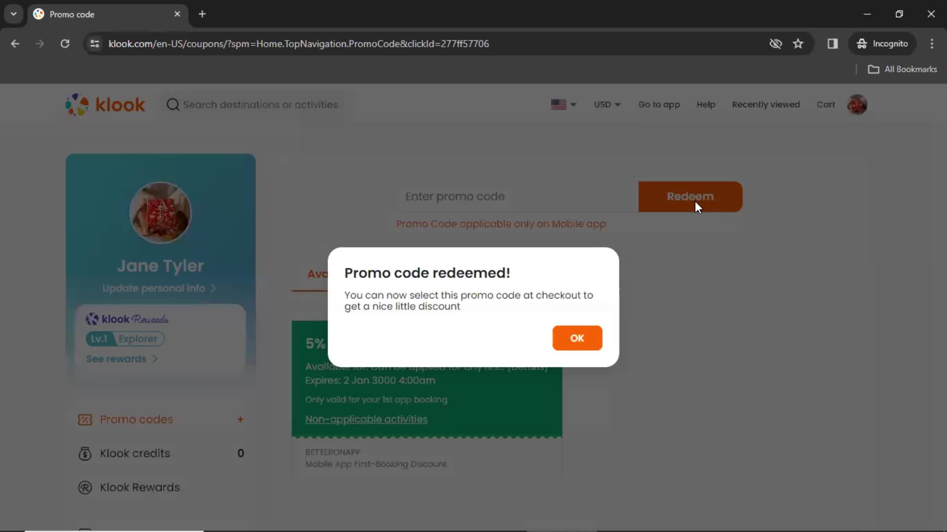 Redeeming a promo code on Klook video thumbnail