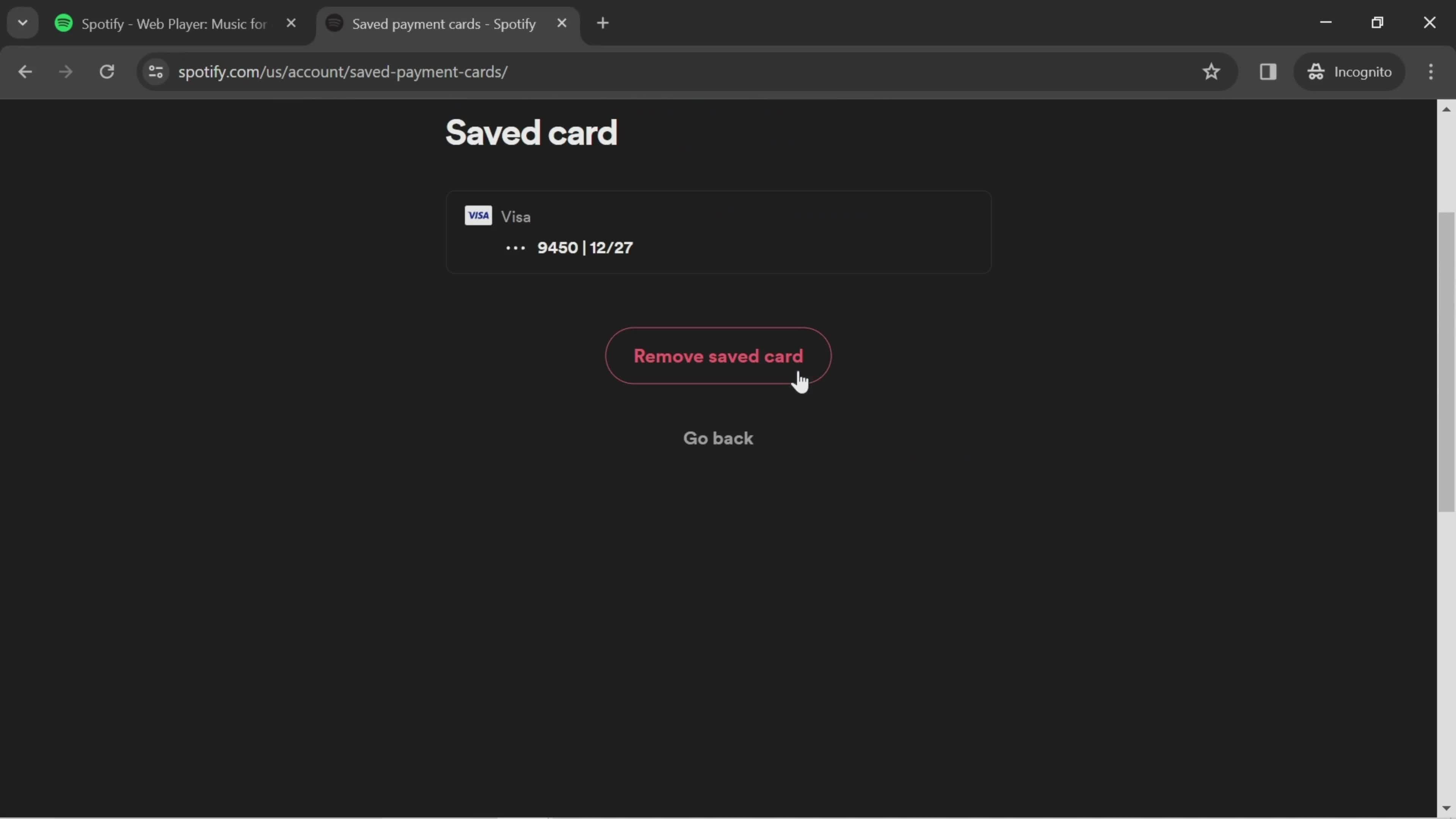 Removing a payment method on Spotify video thumbnail