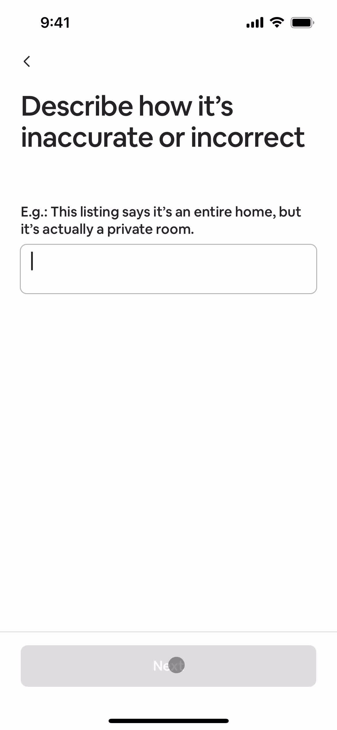 Reporting a listing screenshot