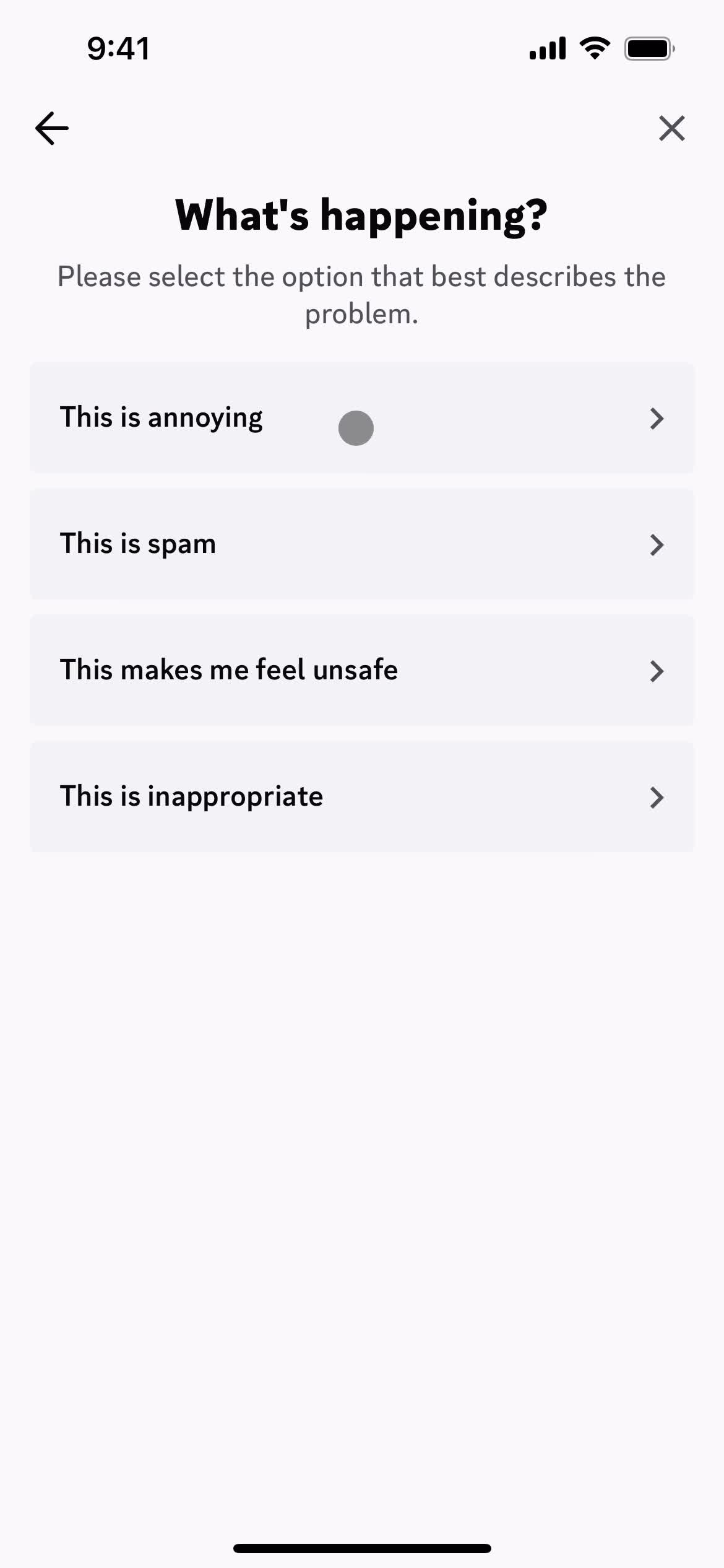 Reporting a user screenshot