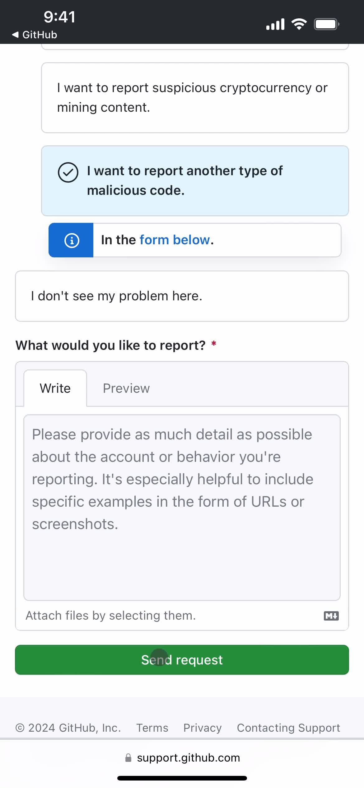 Reporting repositories screenshot