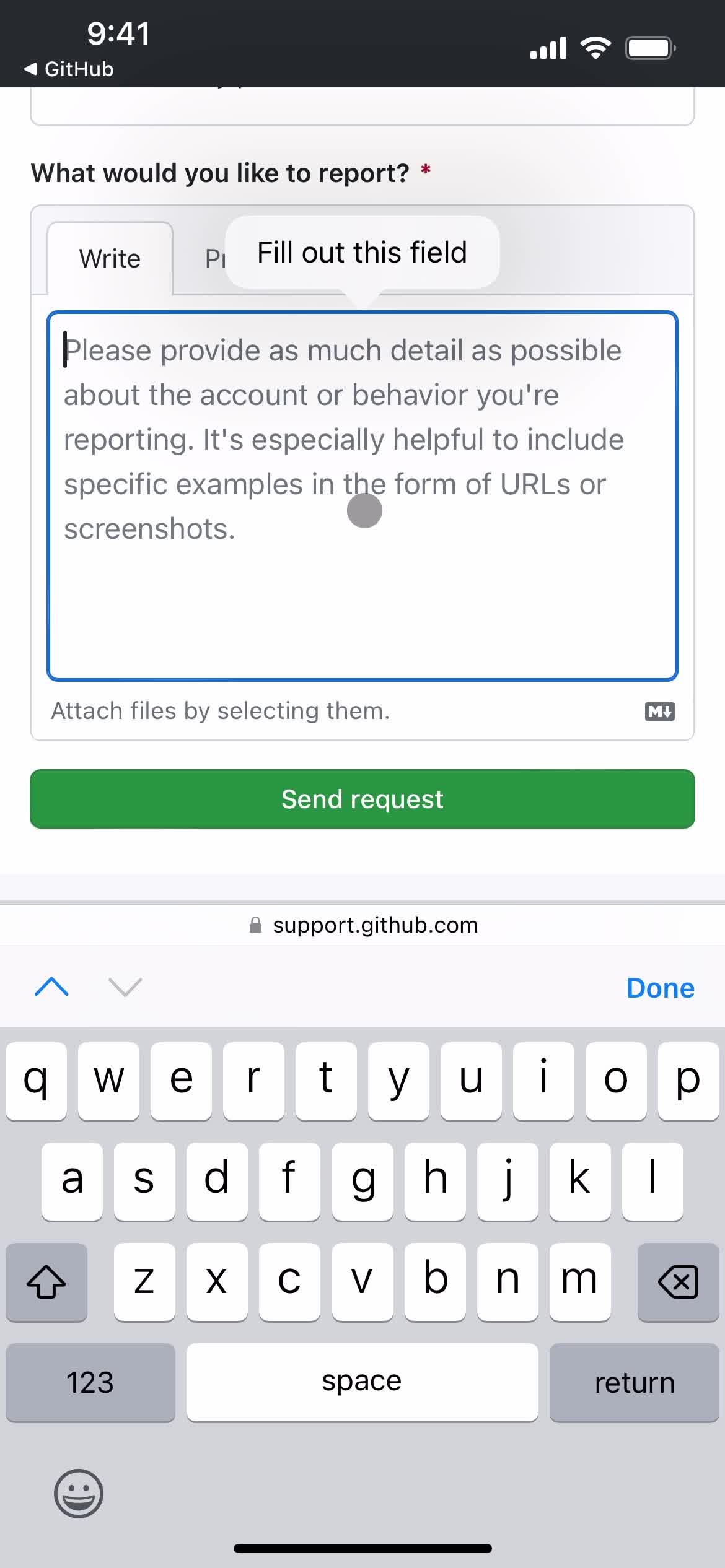 Reporting repositories screenshot