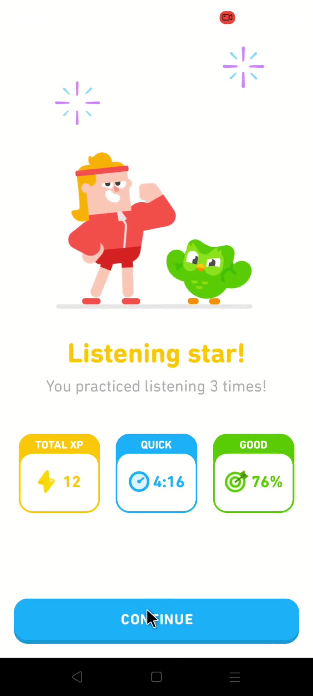 Reporting an issue on Duolingo video thumbnail