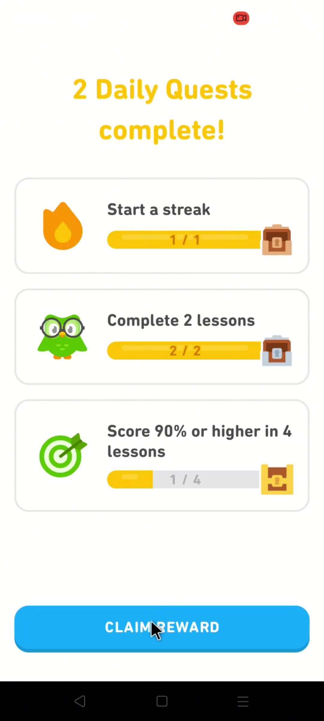 Reporting an issue on Duolingo video thumbnail