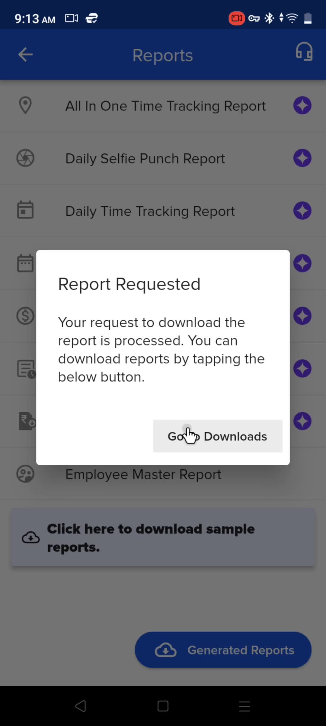 Reports screenshot