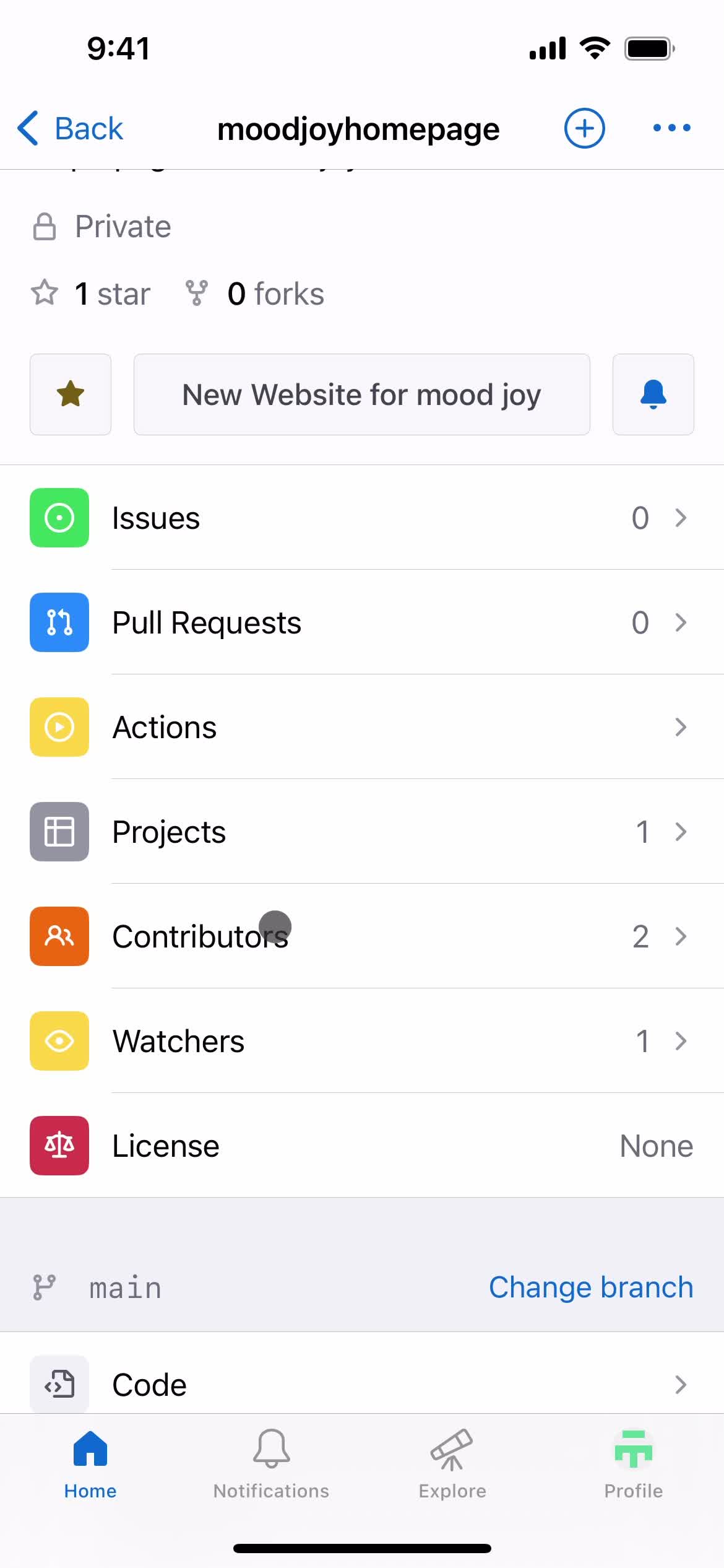 Repositories screenshot