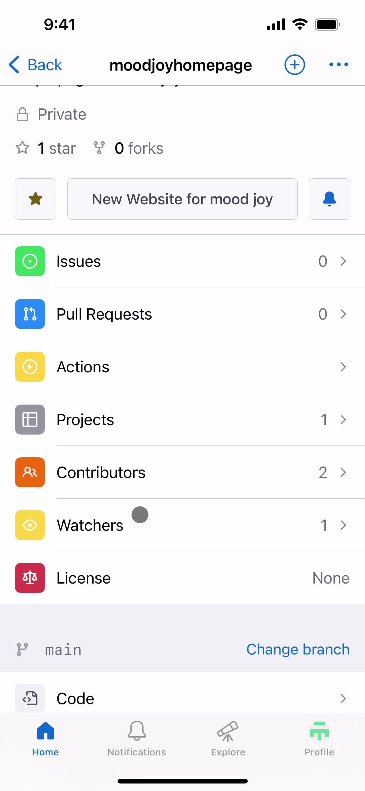 Repositories screenshot