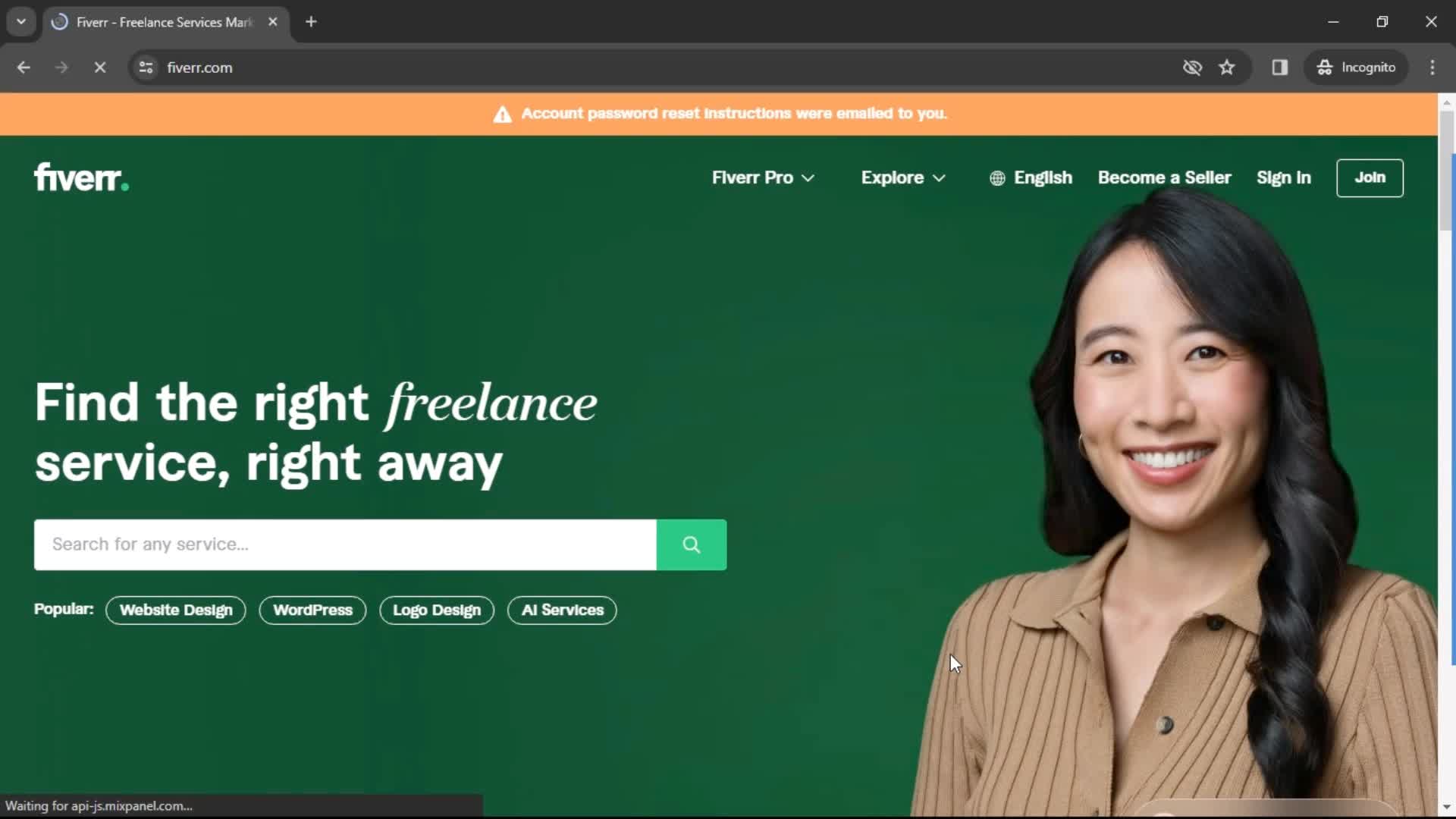 Resetting password on Fiverr video thumbnail