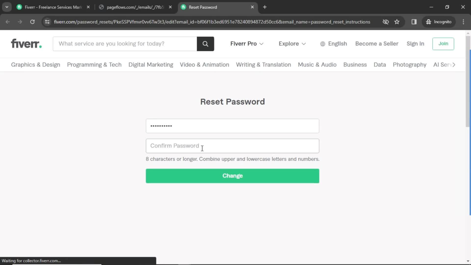 Resetting password on Fiverr video thumbnail