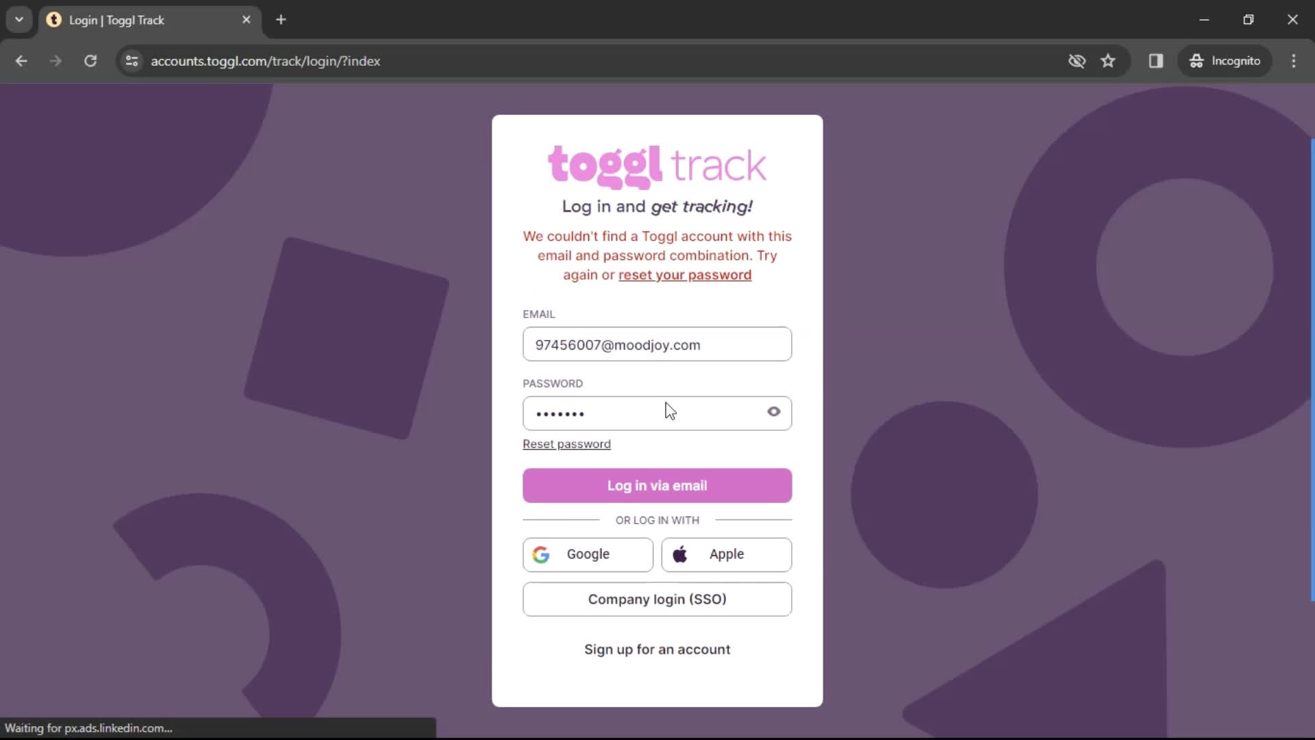 Resetting password on Toggl Track video thumbnail