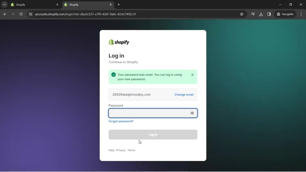 Resetting password on Shopify video thumbnail