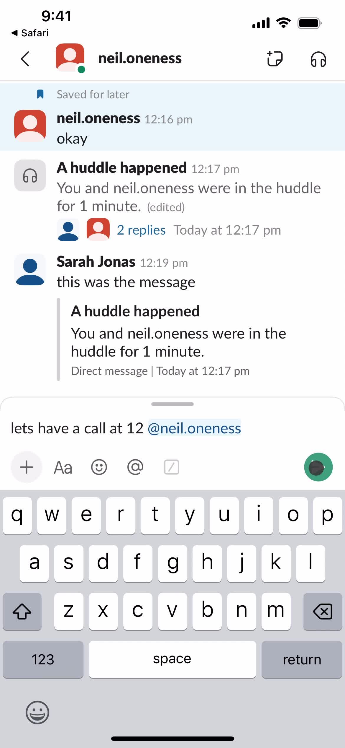 Scheduling a message screenshot