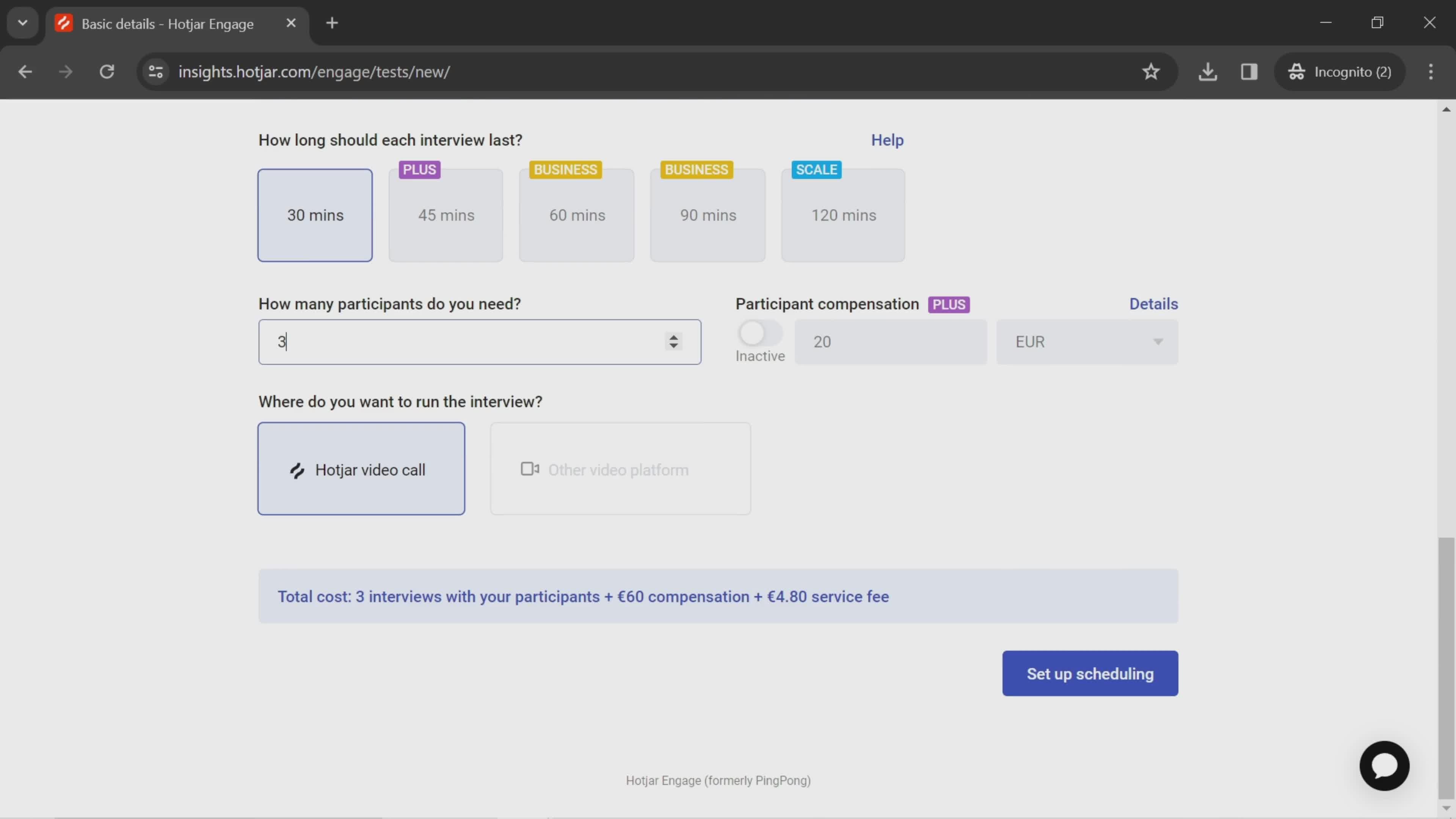 Scheduling interviews on Hotjar video thumbnail