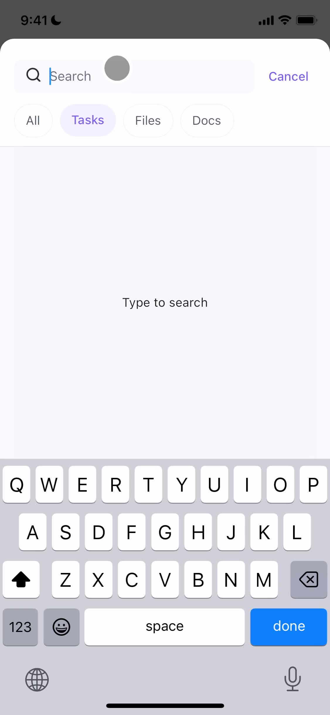 Searching screenshot